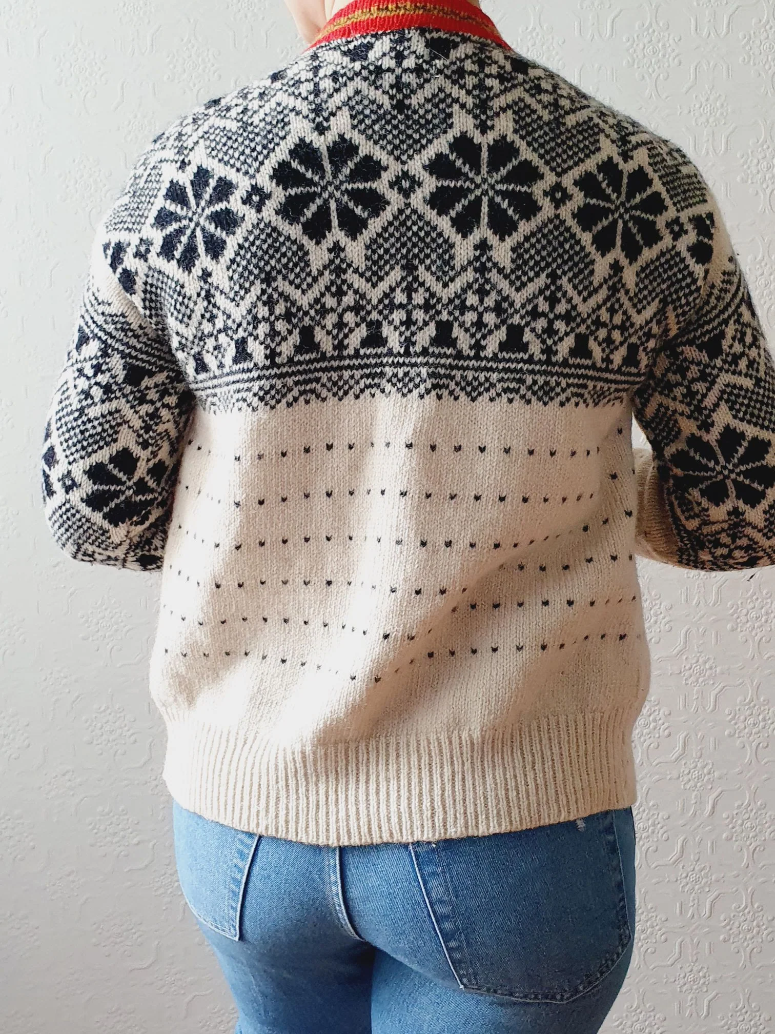 Vintage Icelandic Style Wool Cardigan - XS/S - Image 4