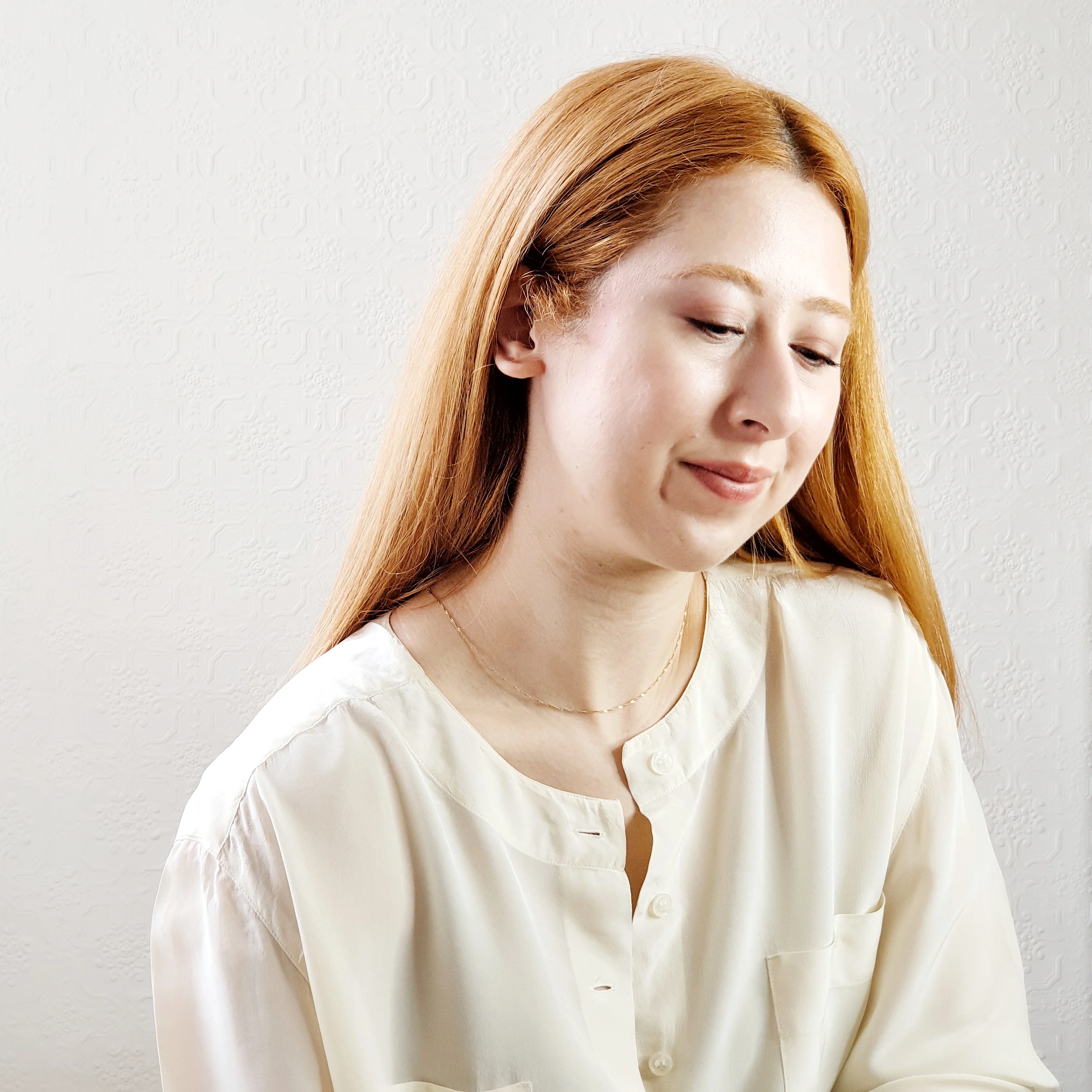 Vintage Ivory Silk Blouse - XL - Image 5