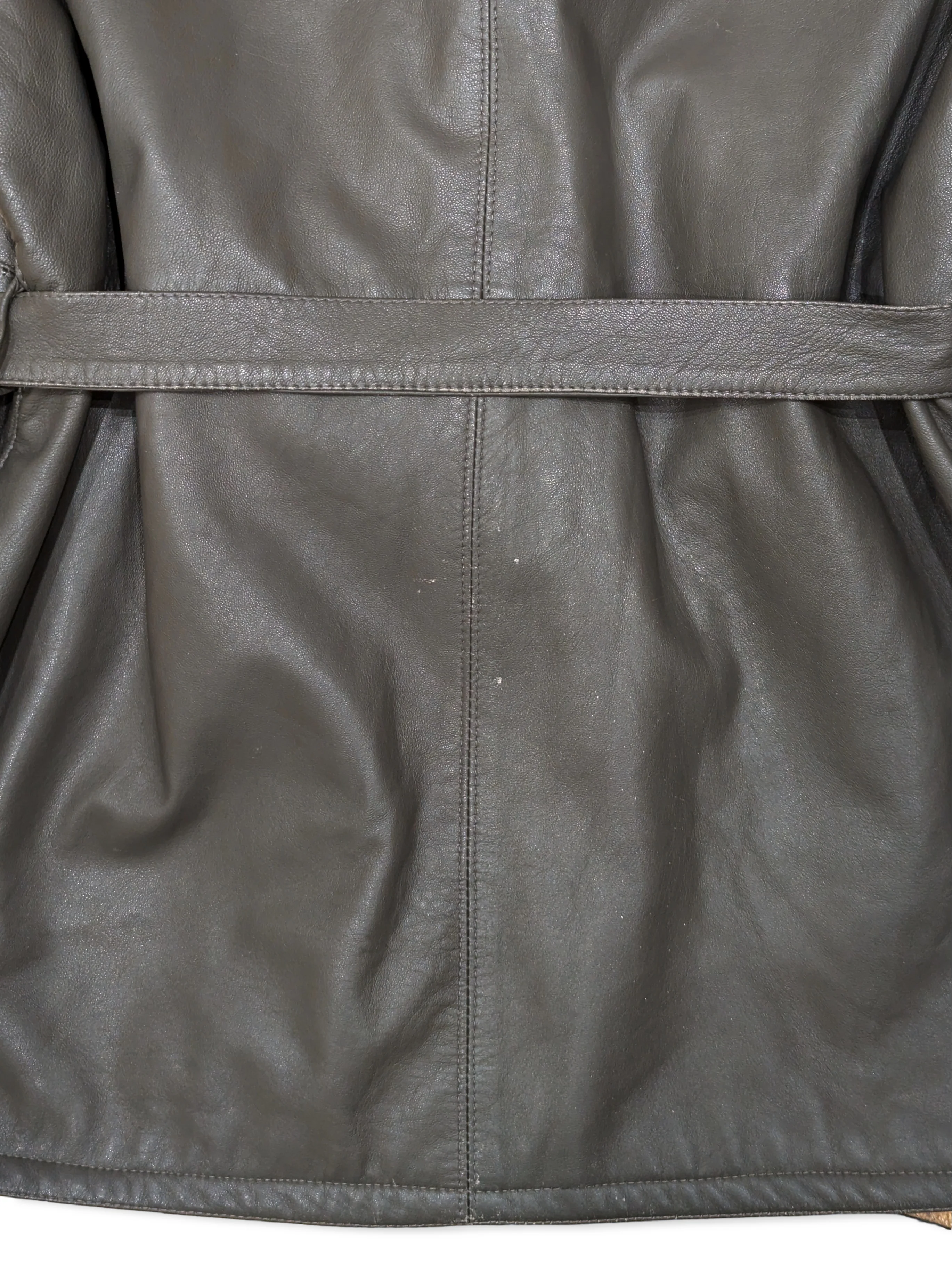 Vintage Khaki Green Blazer Leather Jacket - M - Image 5