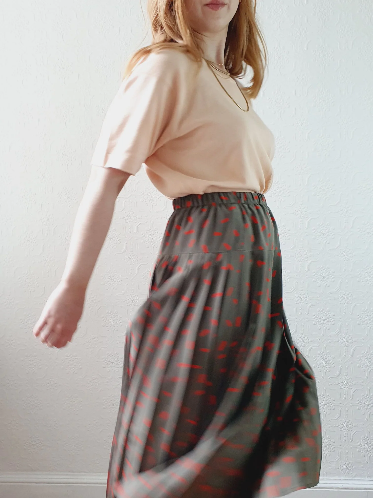 Vintage Khaki Pleated Skirt - S/M - Image 4