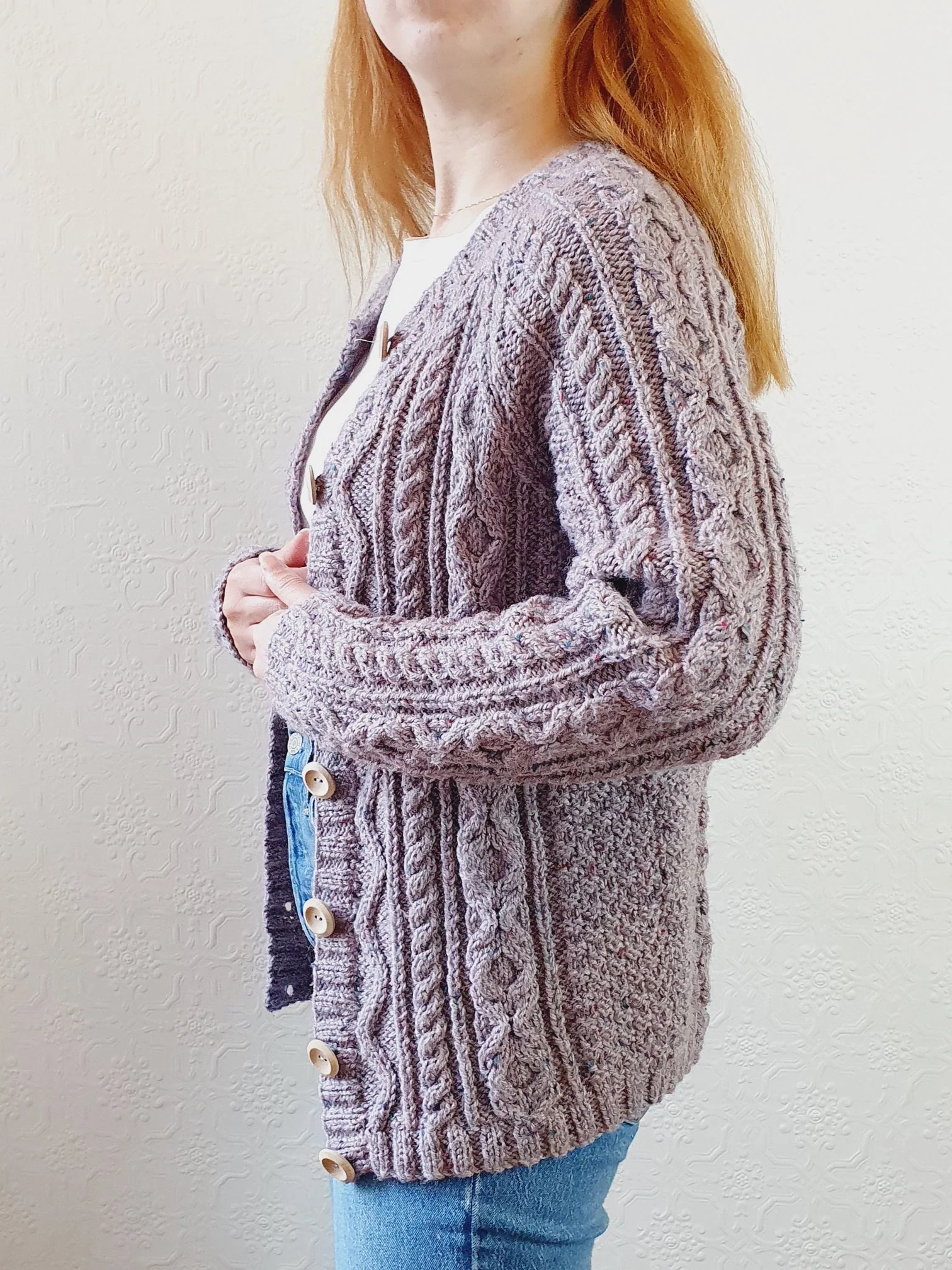 Vintage Lavender Arran Cardigan - M - Image 4