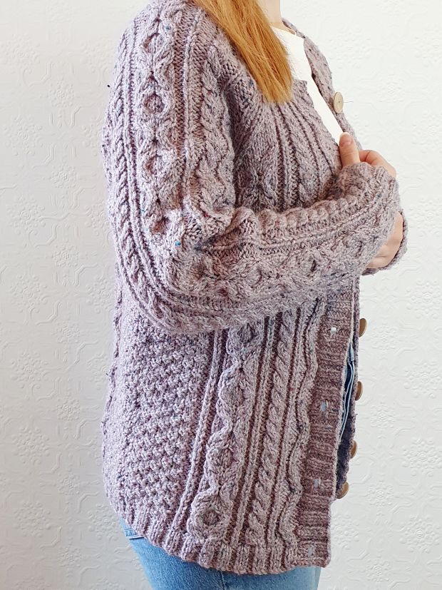 Vintage Lavender Arran Cardigan - M - Image 6