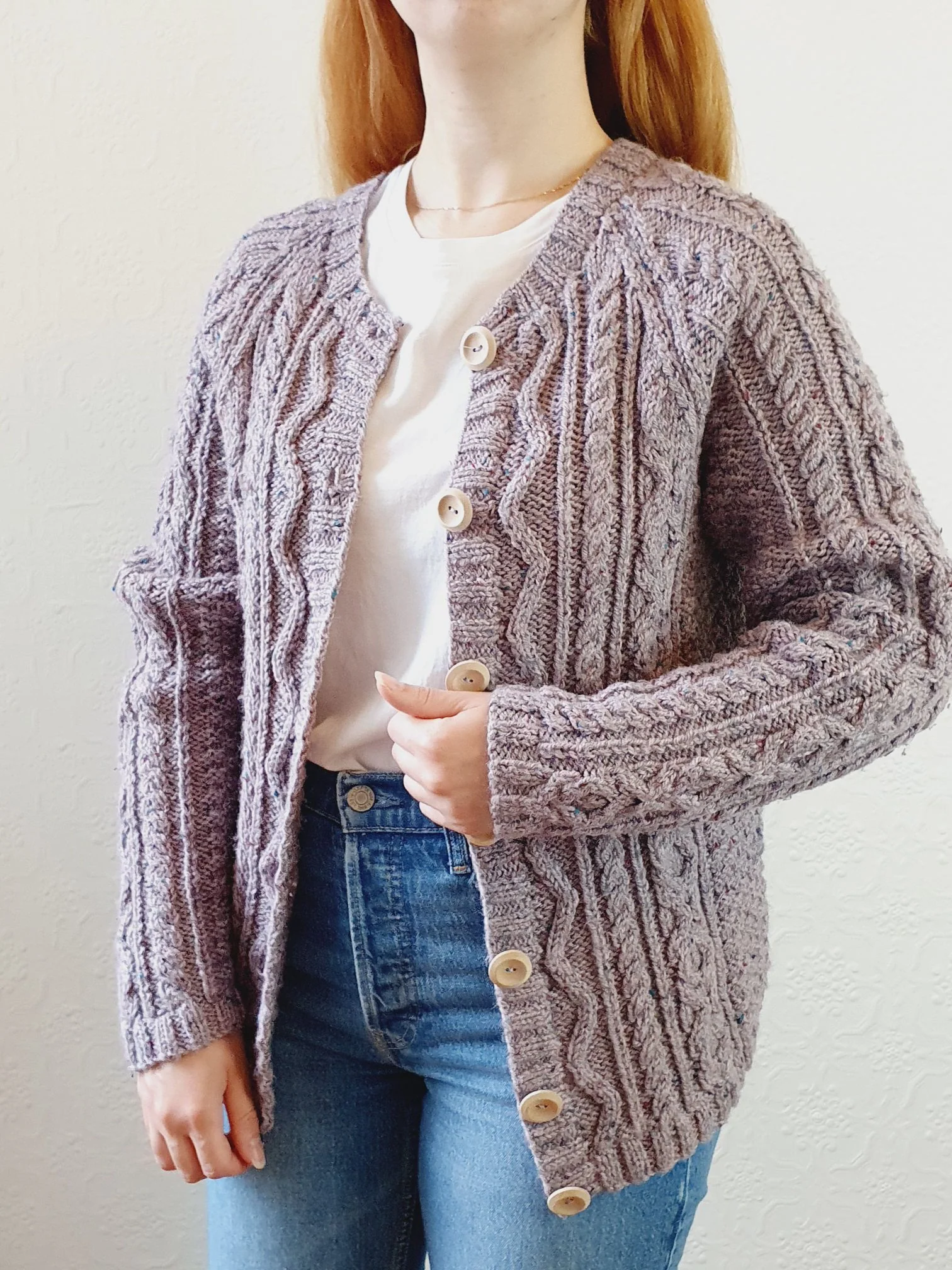 Vintage Lavender Arran Cardigan - M - Image 7