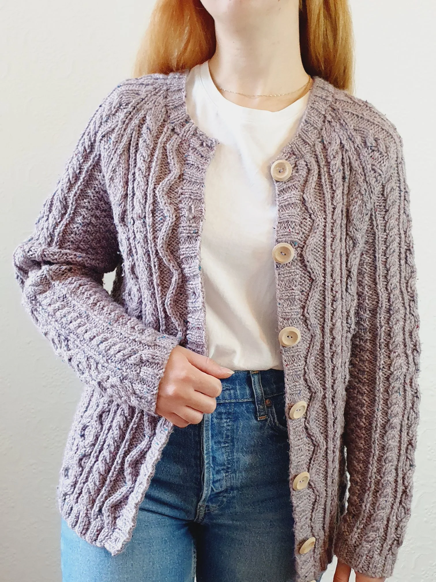 Vintage Lavender Arran Cardigan - M - Image 8