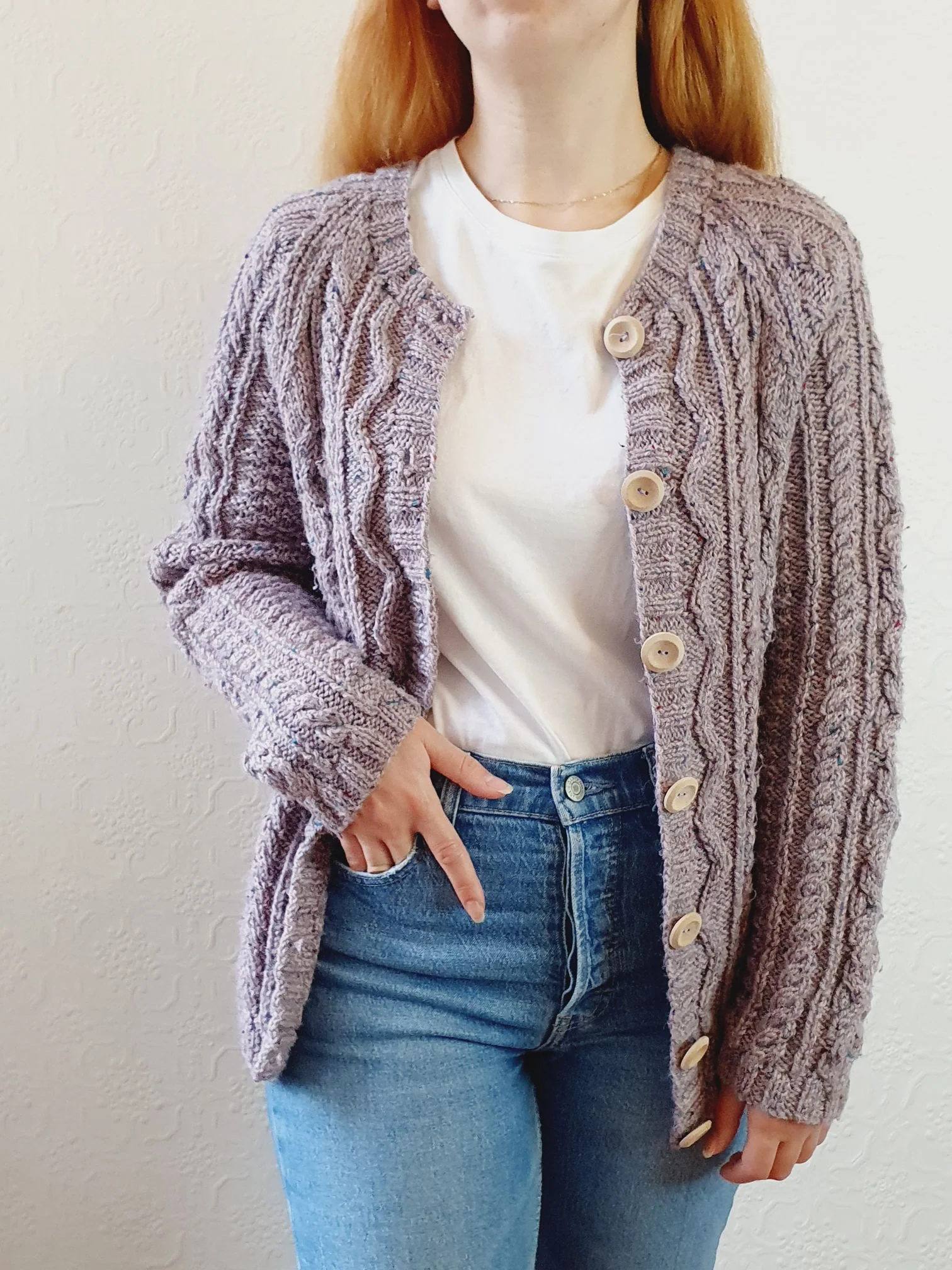 Vintage Lavender Arran Cardigan - M - Image 9