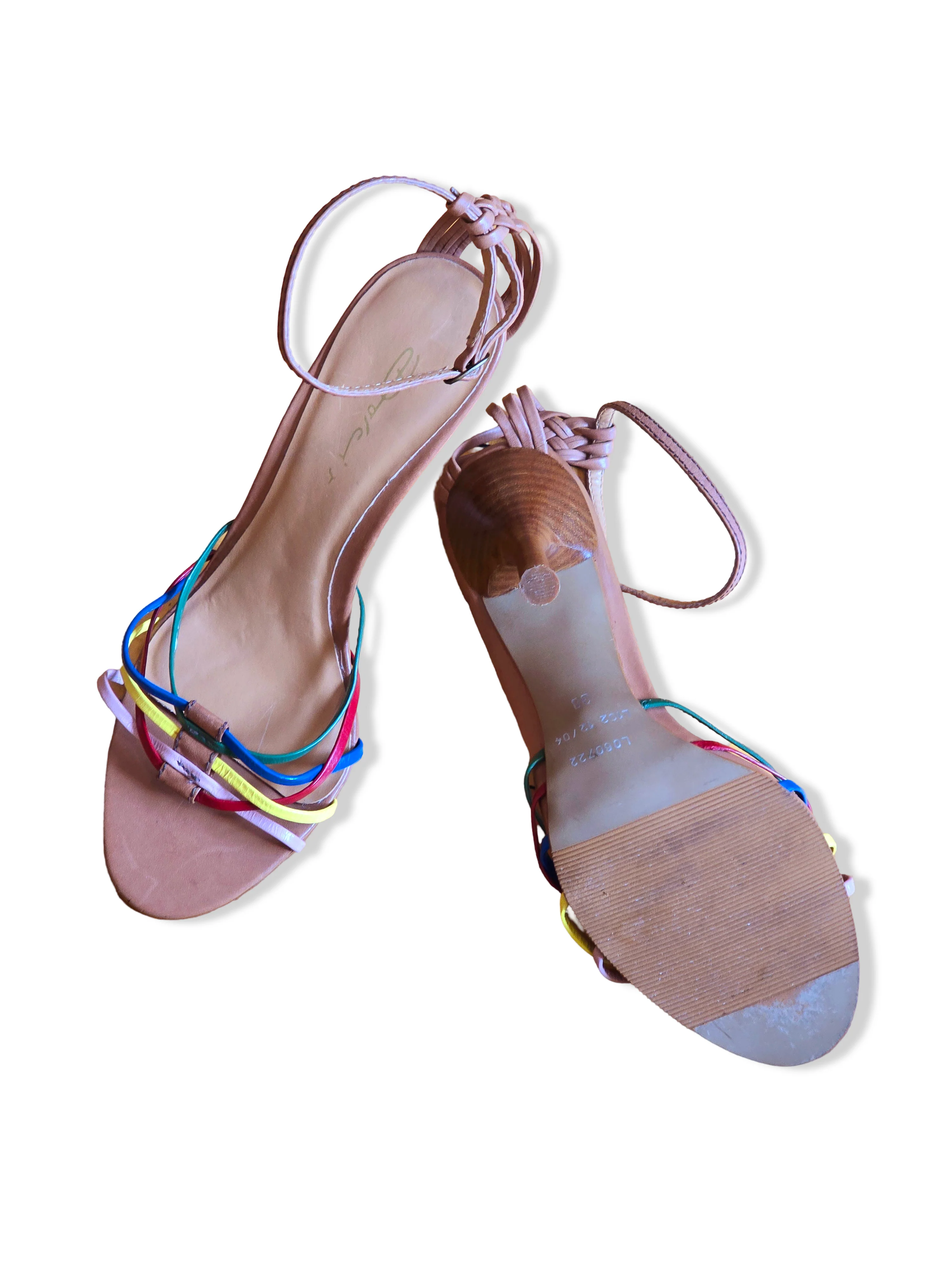 Vintage Leather Strappy High Heeled Sandals - UK5 - Image 7