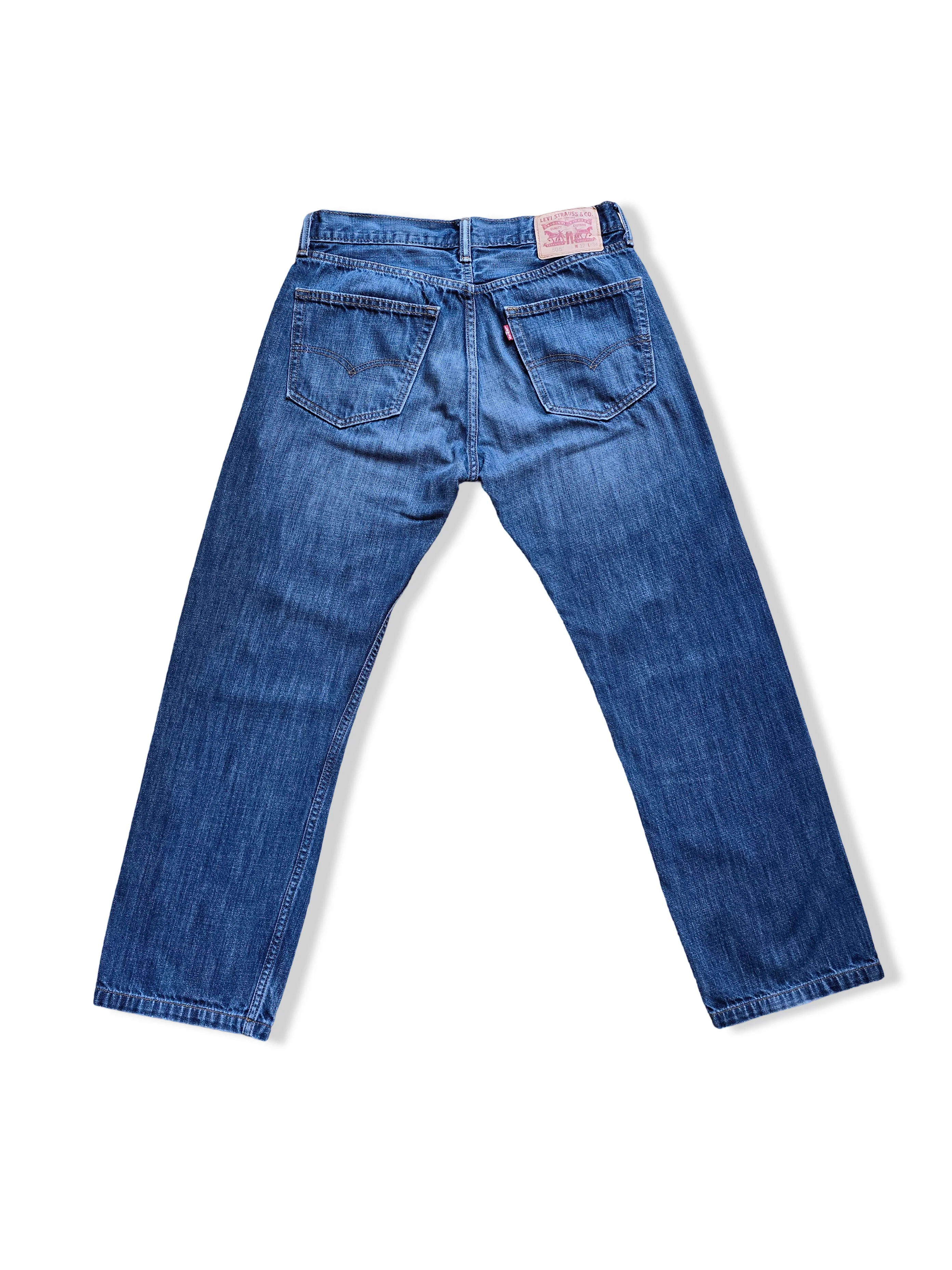 Vintage Levi's 505 Dark Wash Straight Leg Jeans - W32 L34 - Image 3
