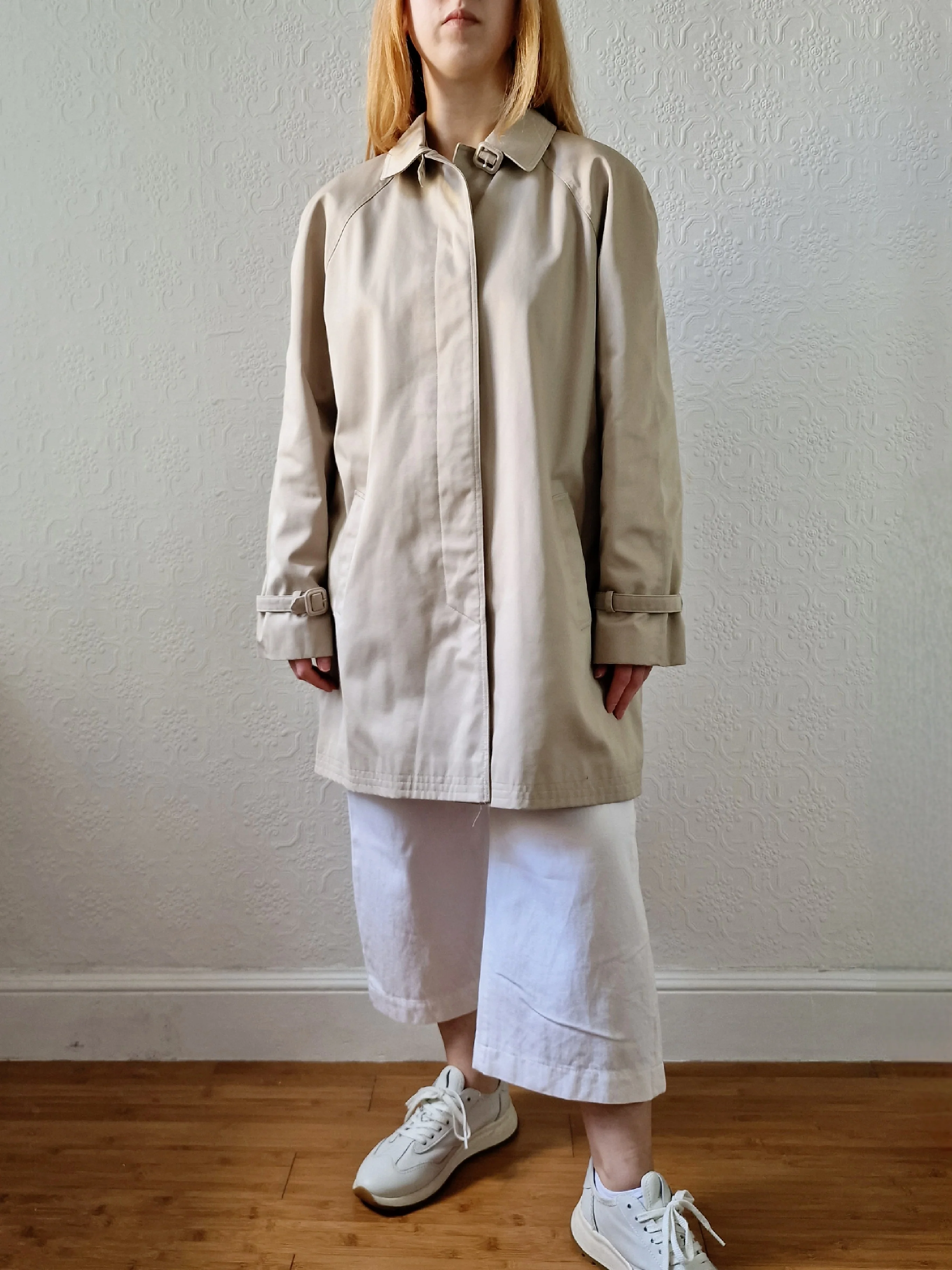 Vintage Light Beige Single Breasted Mid Length Trench Coat by Dannimac - M - Image 2