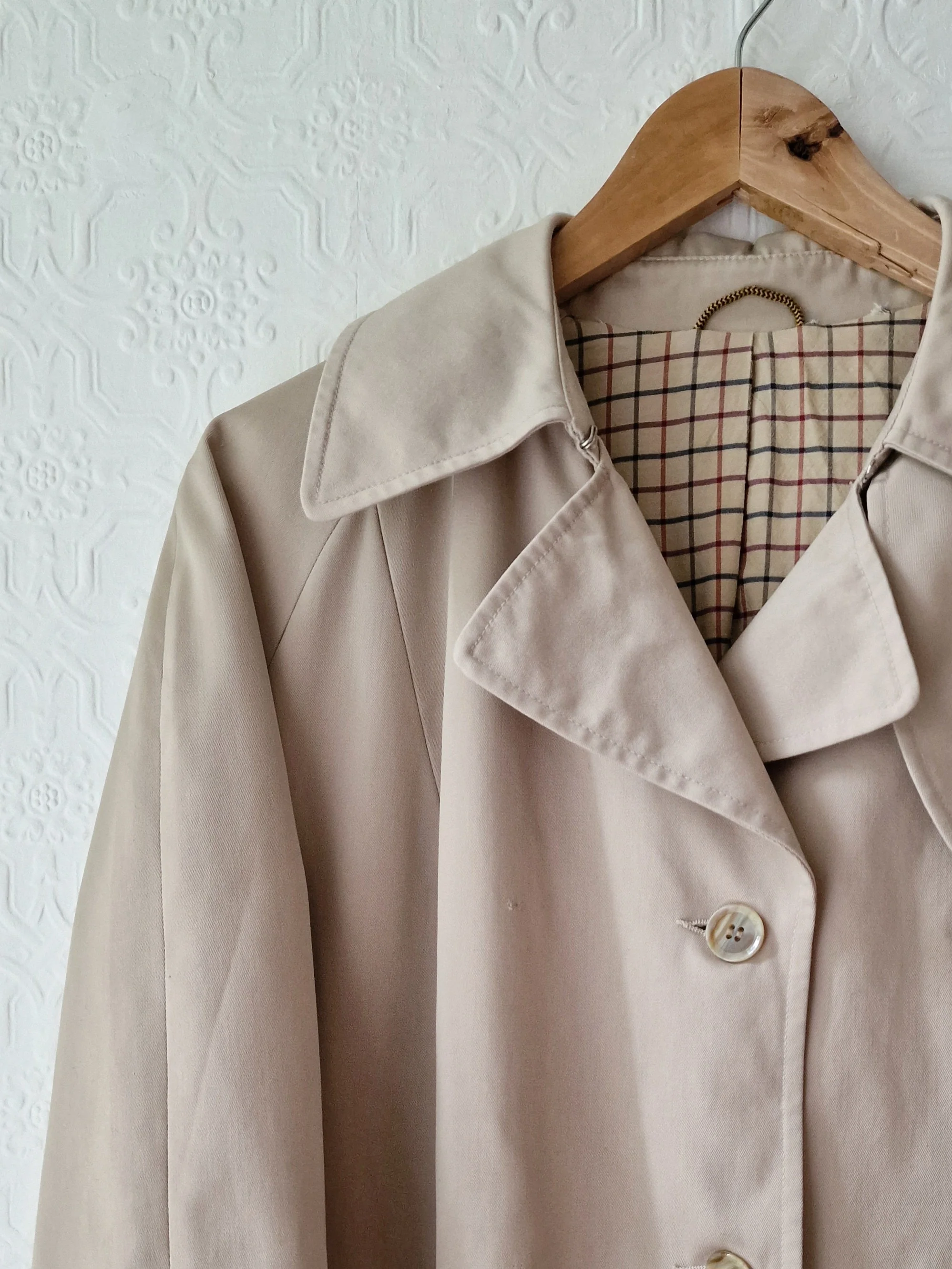 Vintage Light Beige Single Breasted Trench Coat - M/L - Image 10