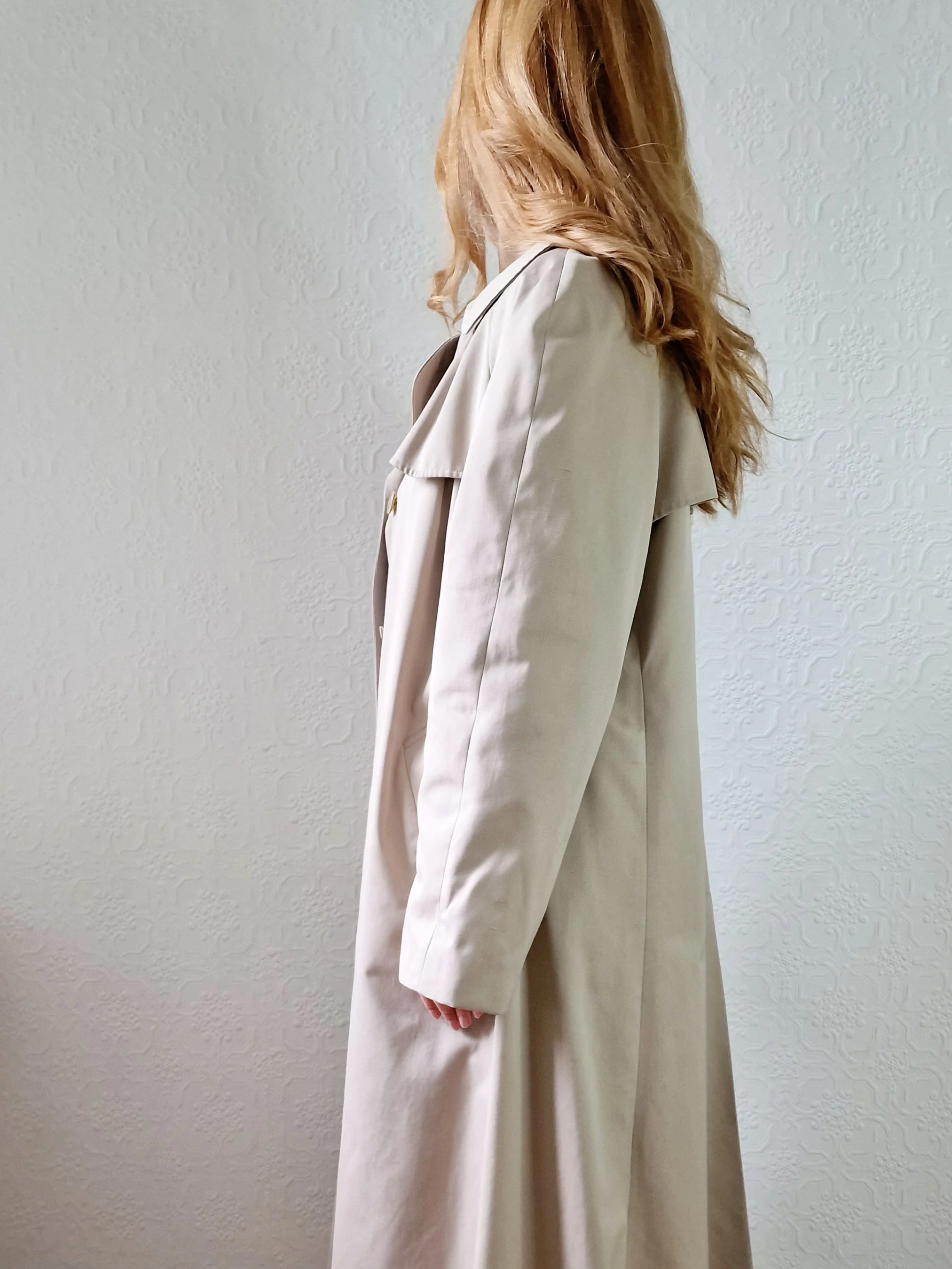 Vintage Light Beige Single Breasted Trench Coat - M/L - Image 3