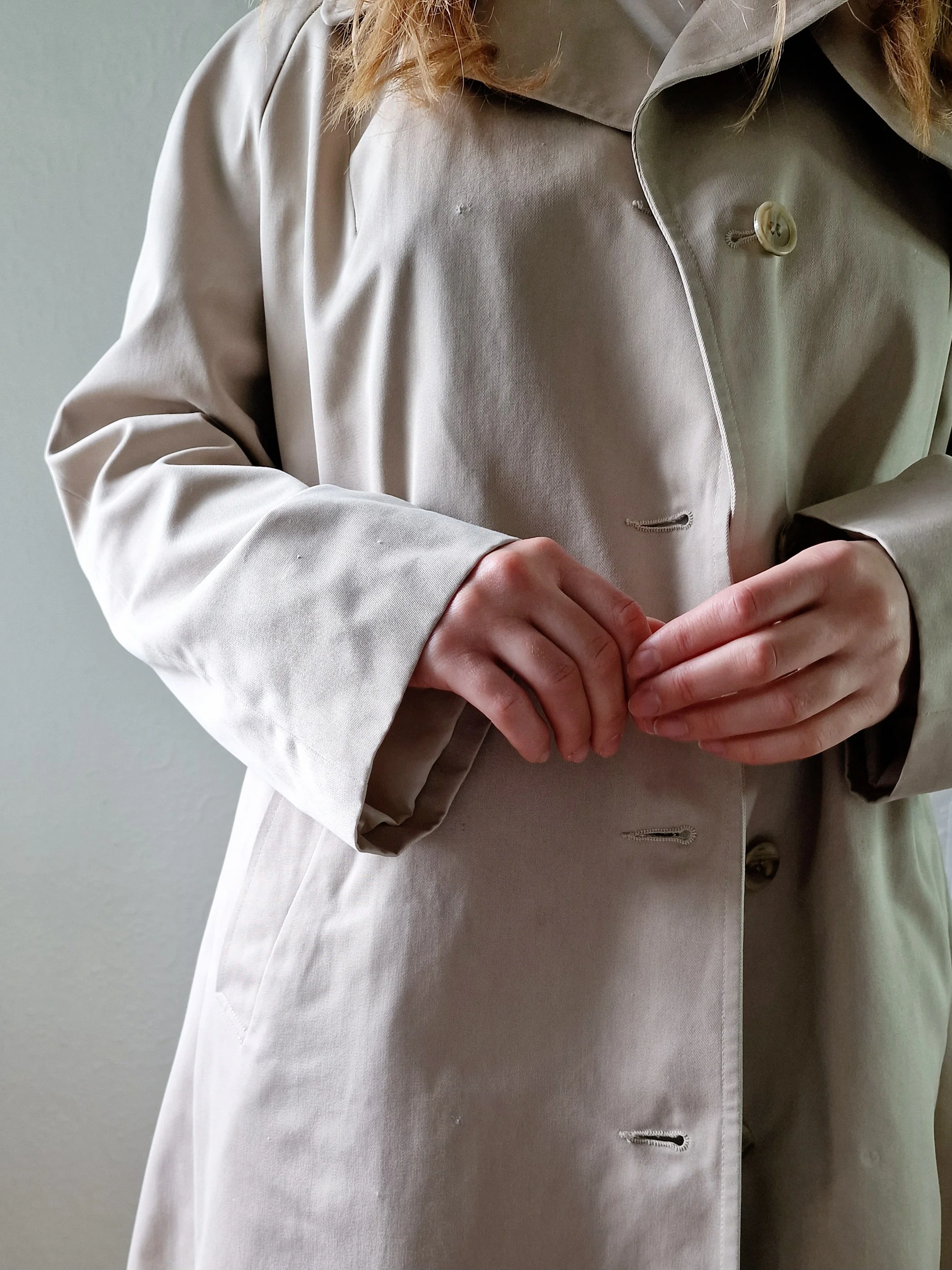 Vintage Light Beige Single Breasted Trench Coat - M/L - Image 8