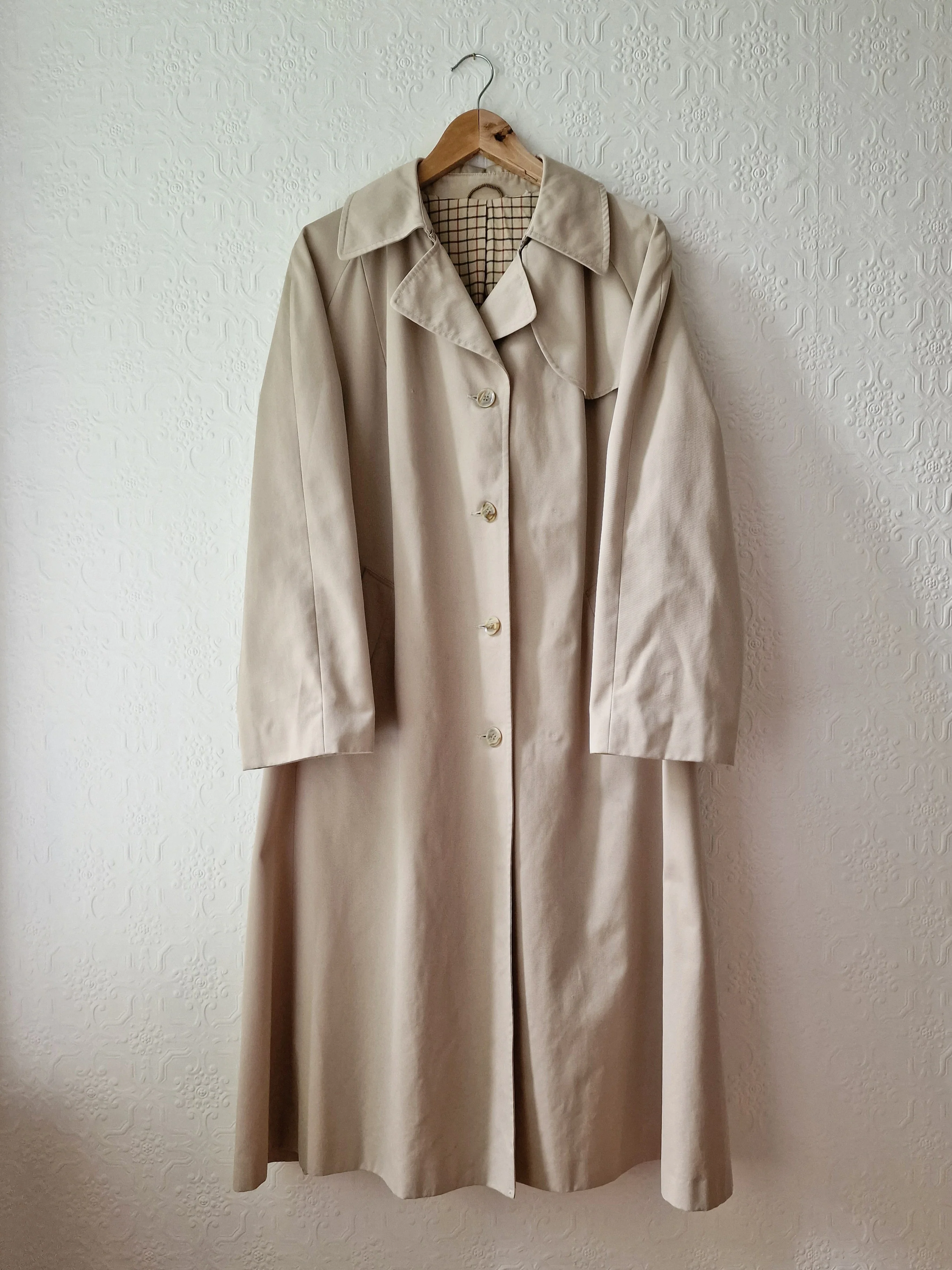 Vintage Light Beige Single Breasted Trench Coat - M/L - Image 9