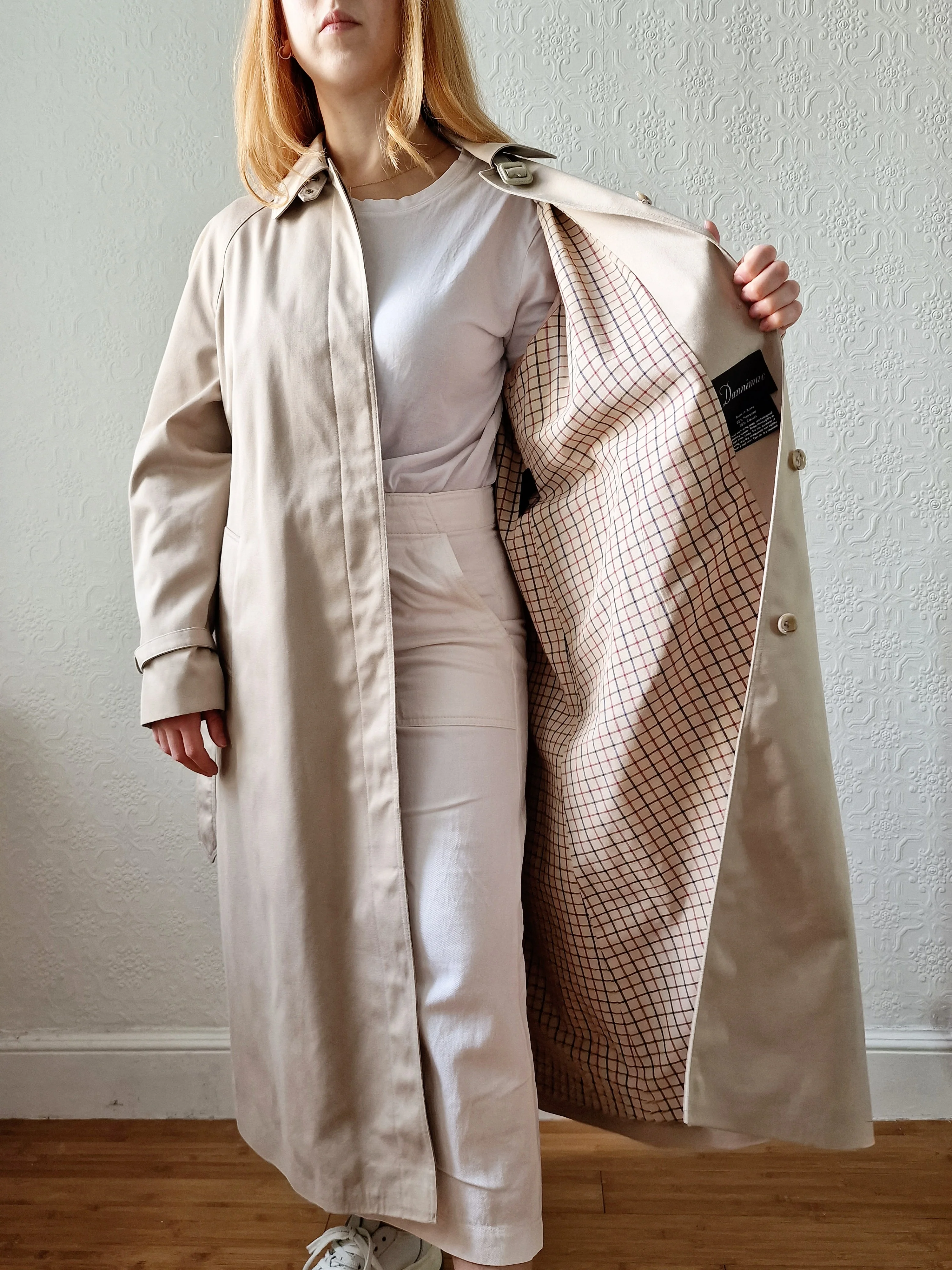 Vintage Light Beige Single Breasted Trench Coat with Belt by Dannimac - M - Image 3