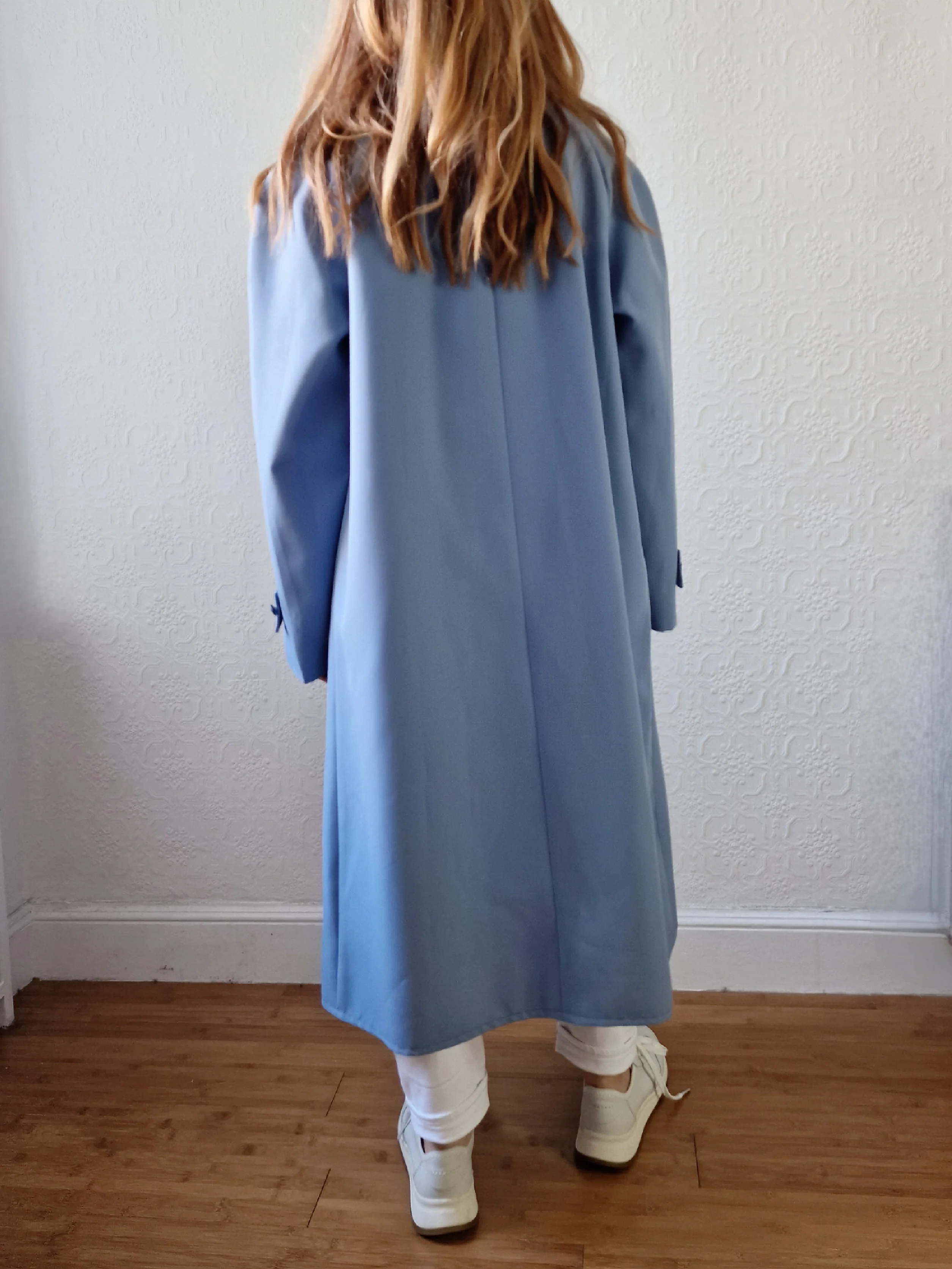 Vintage Light Blue Single Breasted Trench Coat - M/L - Image 14