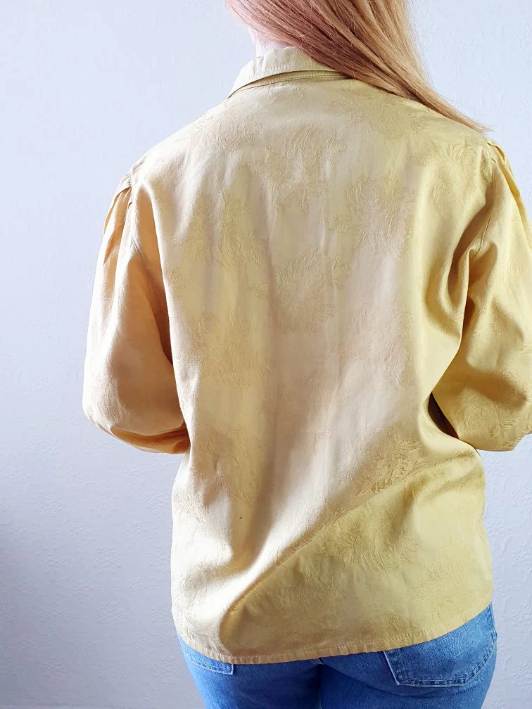 Vintage Light Mustard Blouse - L - Image 10