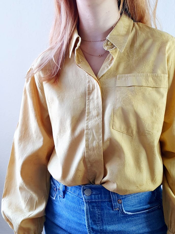 Vintage Light Mustard Blouse - L - Image 2