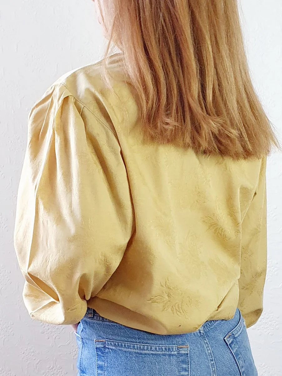 Vintage Light Mustard Blouse - L - Image 7