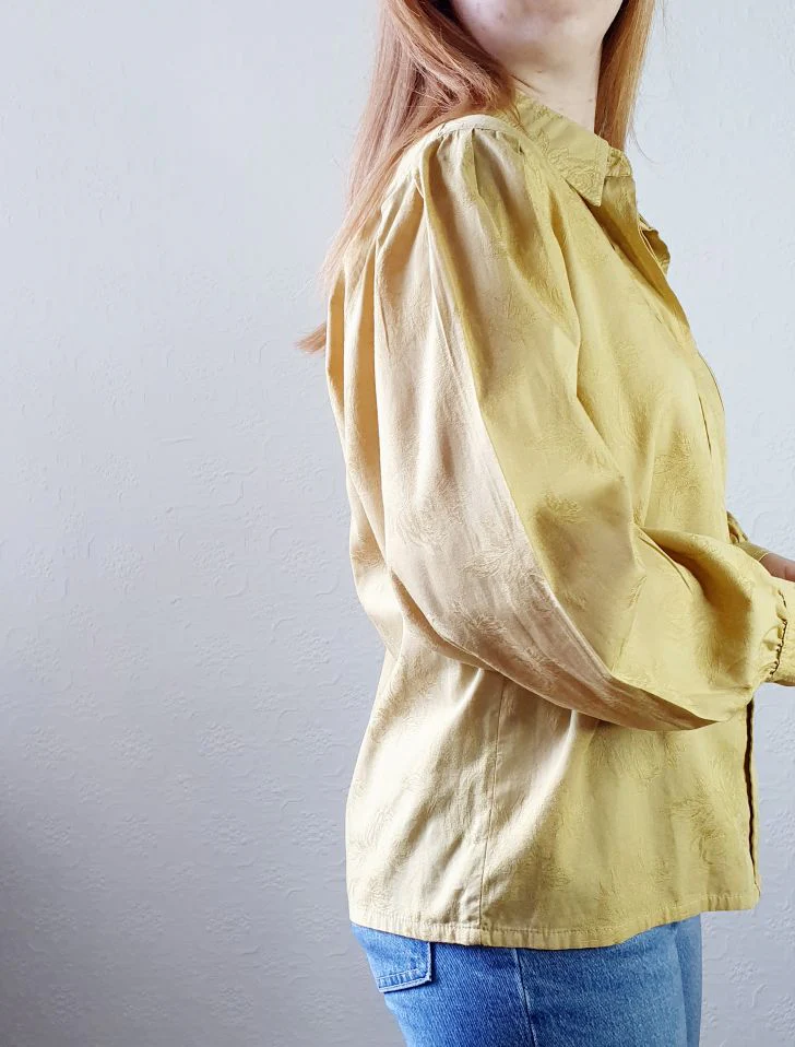 Vintage Light Mustard Blouse - L - Image 8