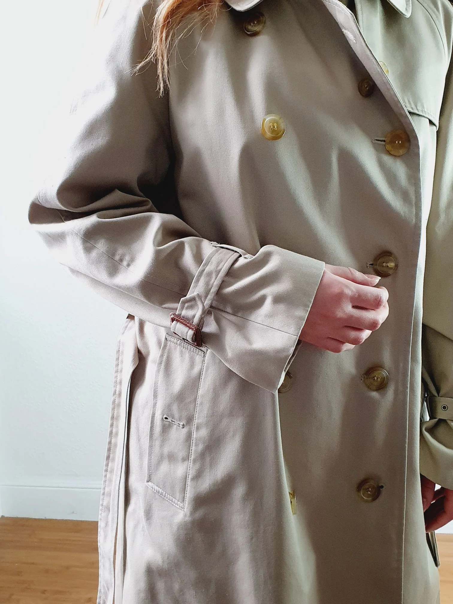 Vintage Long Beige Trench Coat - M - Image 12