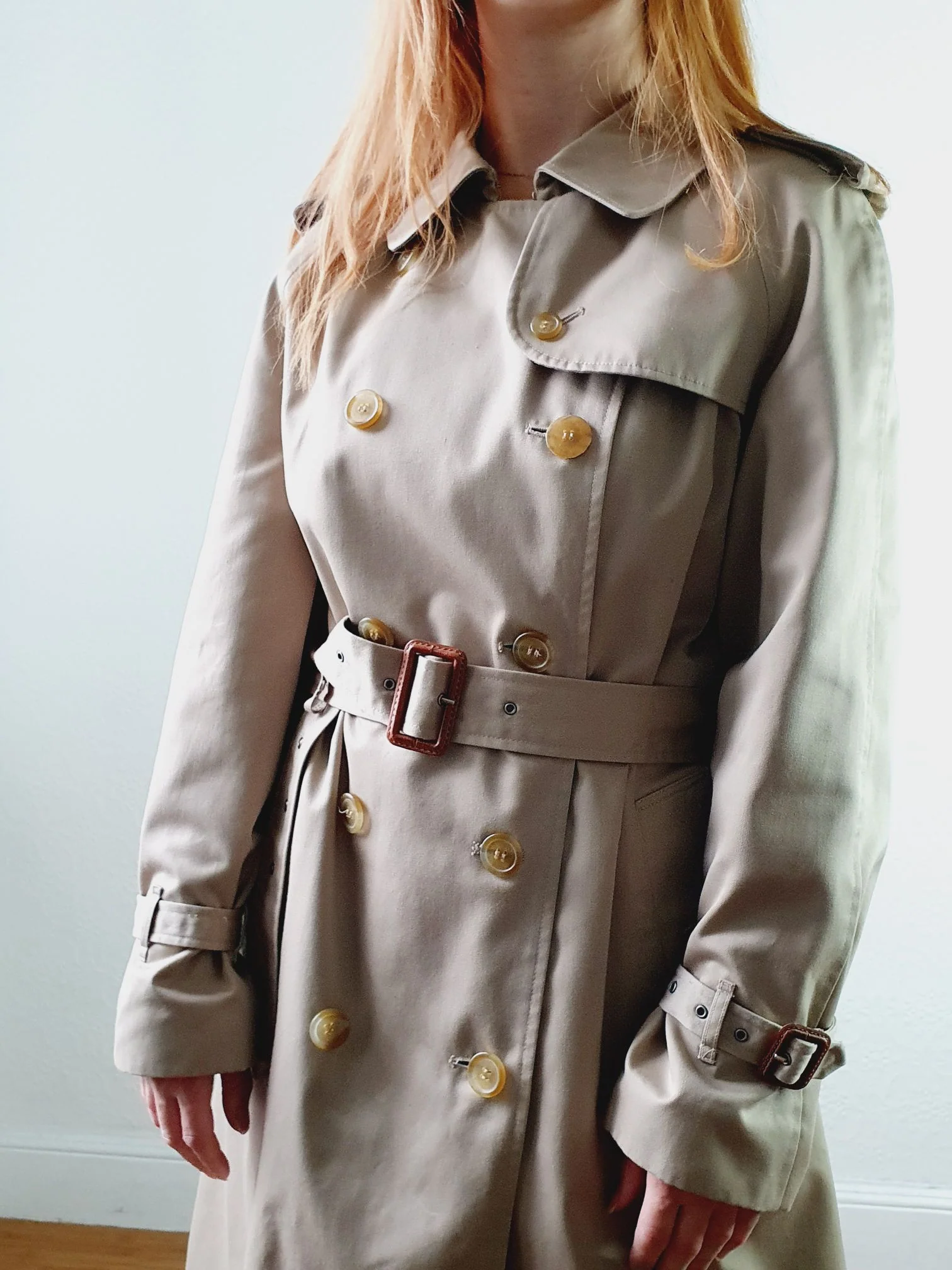 Vintage Long Beige Trench Coat - M - Image 13
