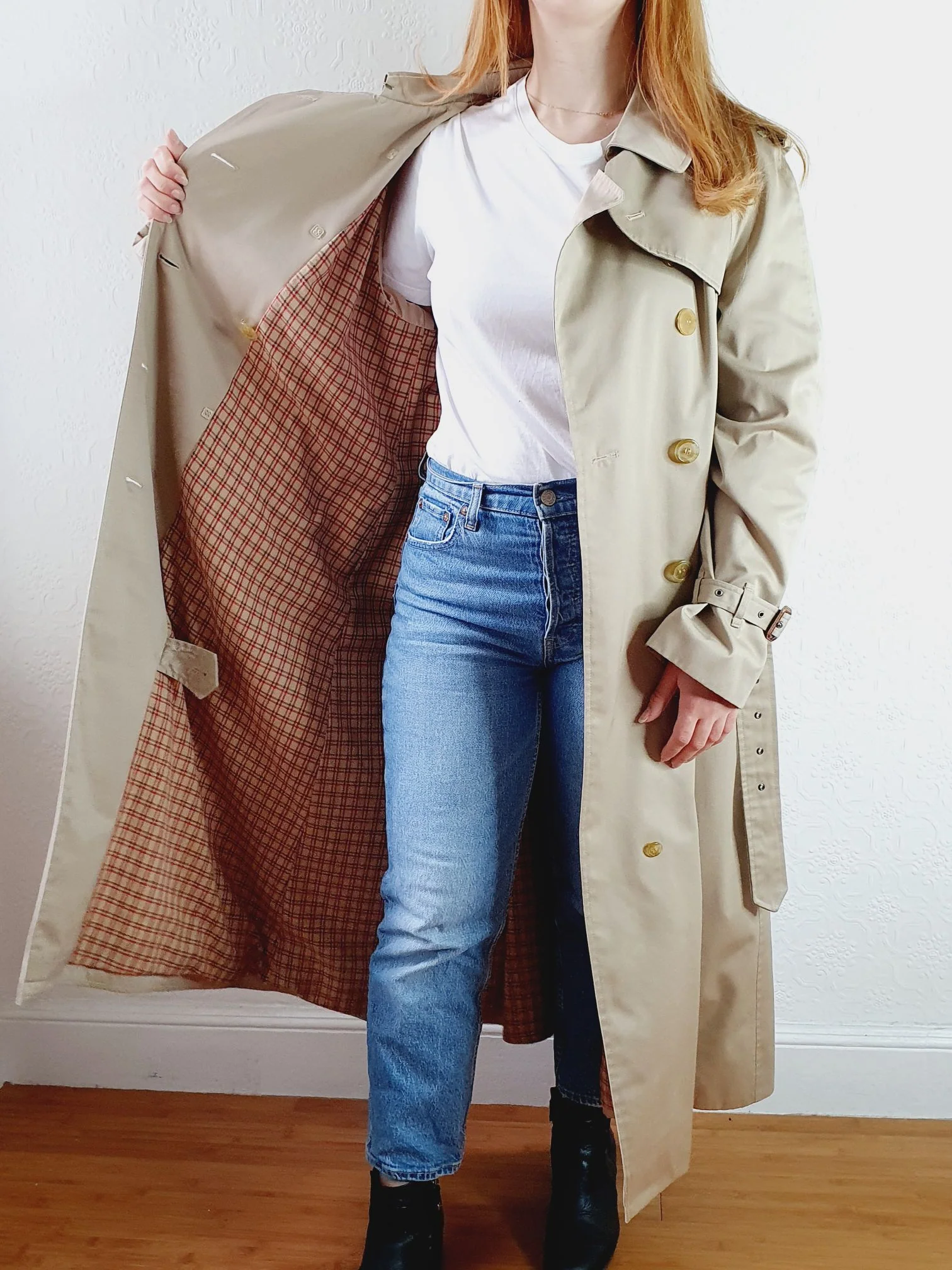 Vintage Long Beige Trench Coat - M - Image 14