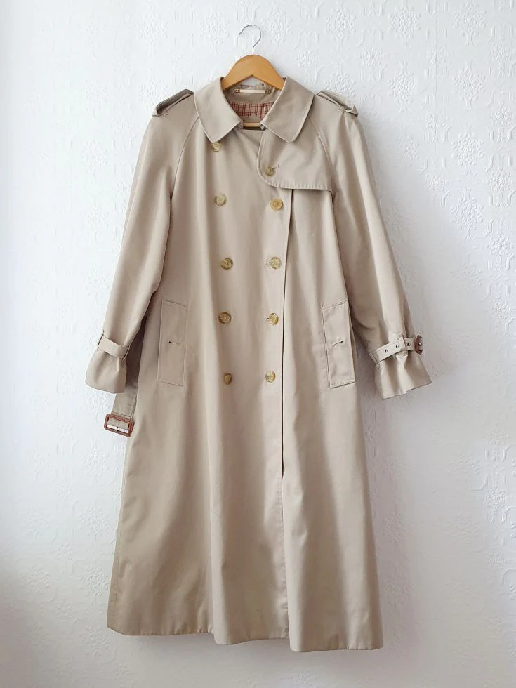 Vintage Long Beige Trench Coat - M - Image 15