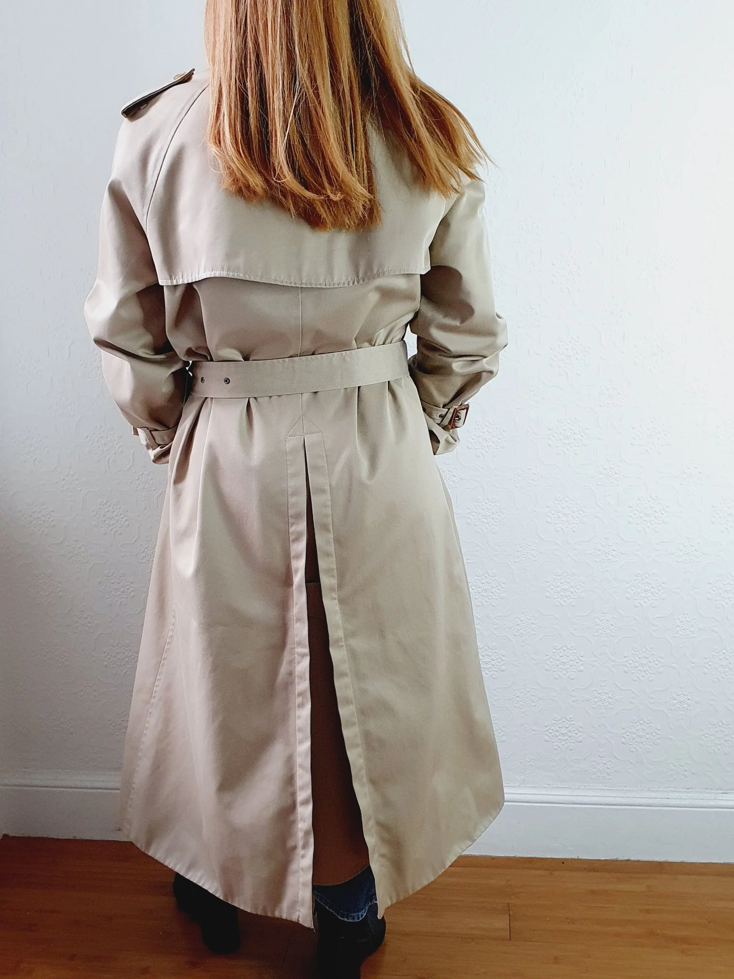Vintage Long Beige Trench Coat - M - Image 5