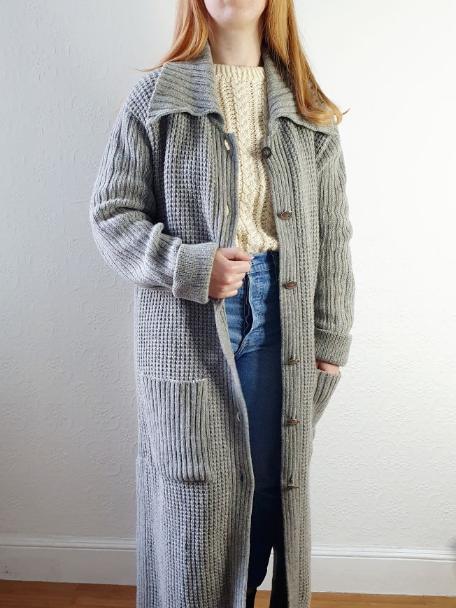 Vintage Long Wool Cardigan - M/L - Image 2