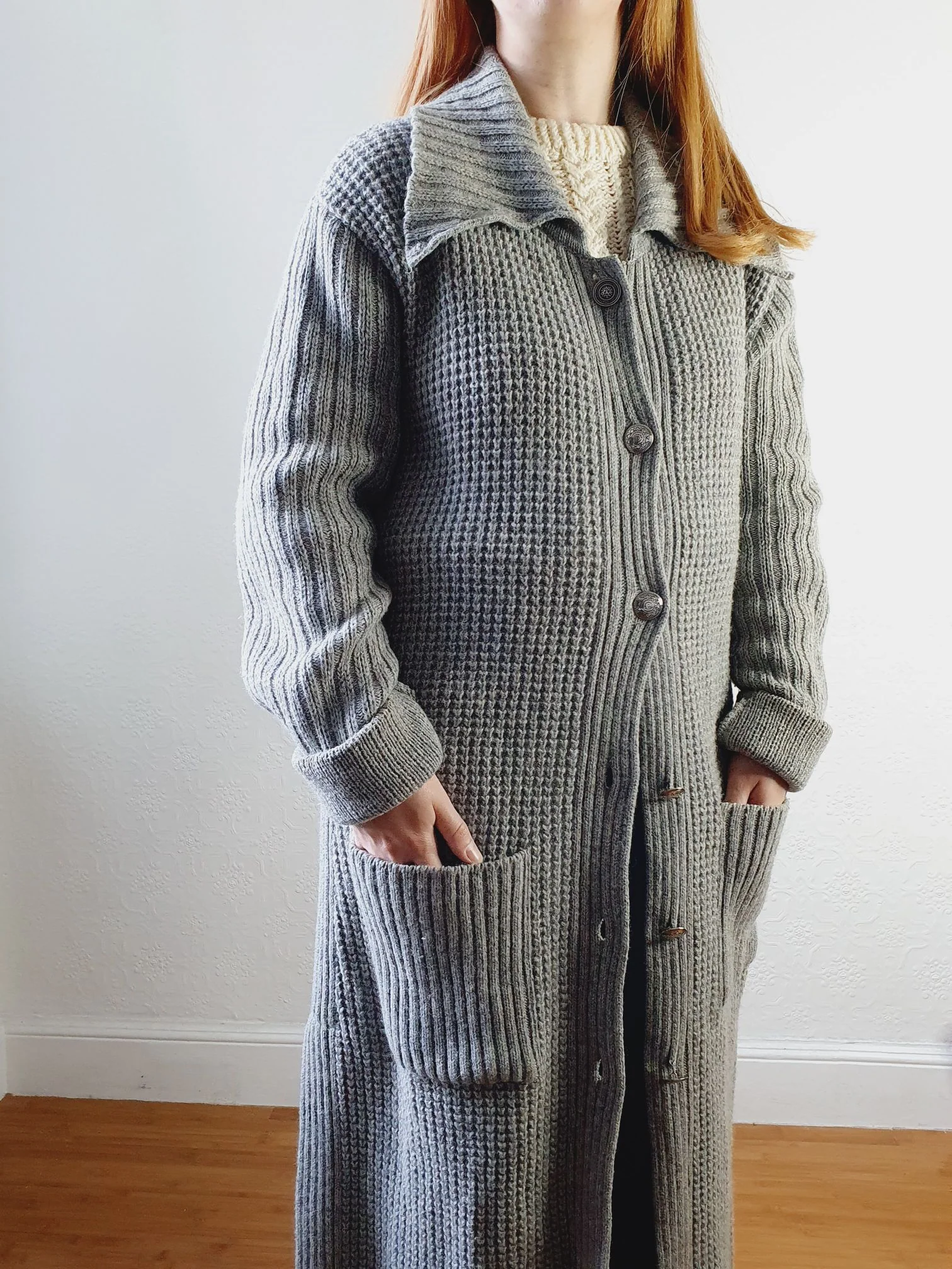 Vintage Long Wool Cardigan - M/L - Image 3