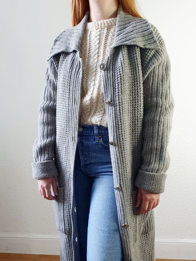 Vintage Long Wool Cardigan - M/L - Image 5