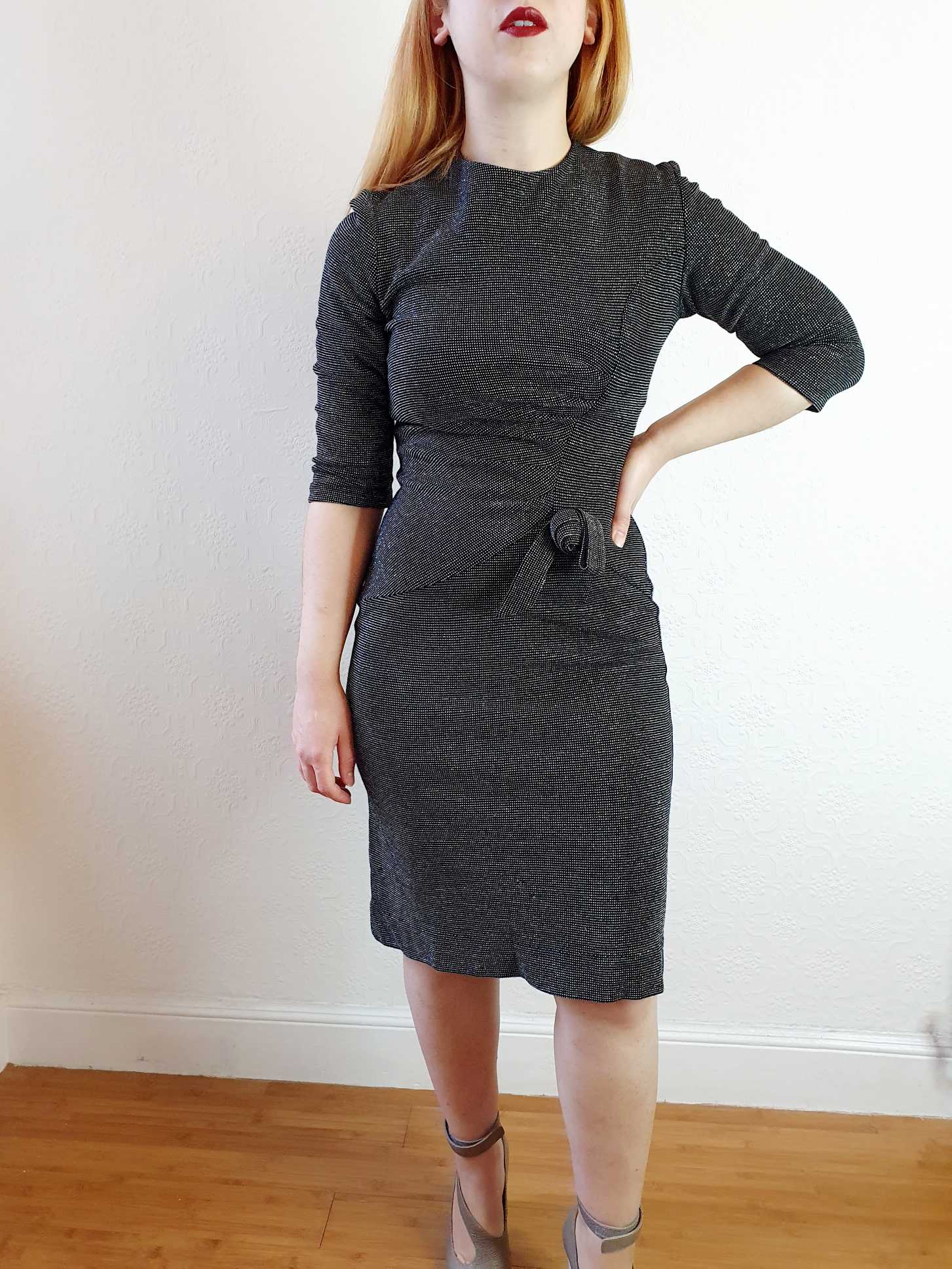 Vintage Lurex Bodycon Dress - XS/S - Image 4