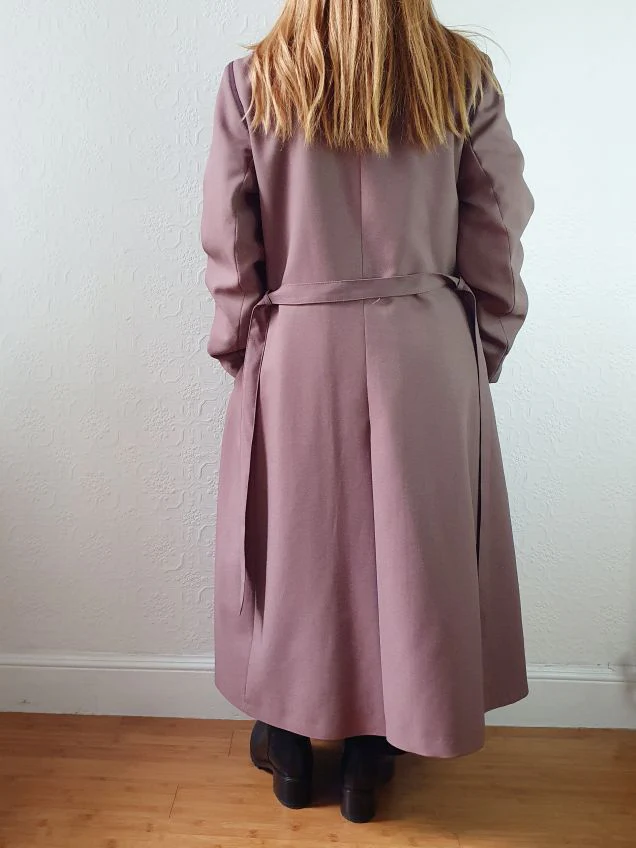 Vintage Mauve Purple Single Breasted Long Trench Coat - M - Image 12