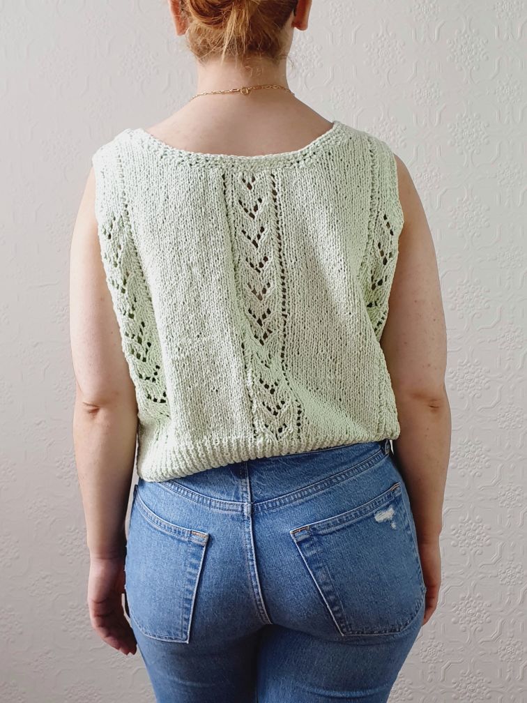 Vintage Mint Green Handknitted Cropped Top - M/L - Image 6