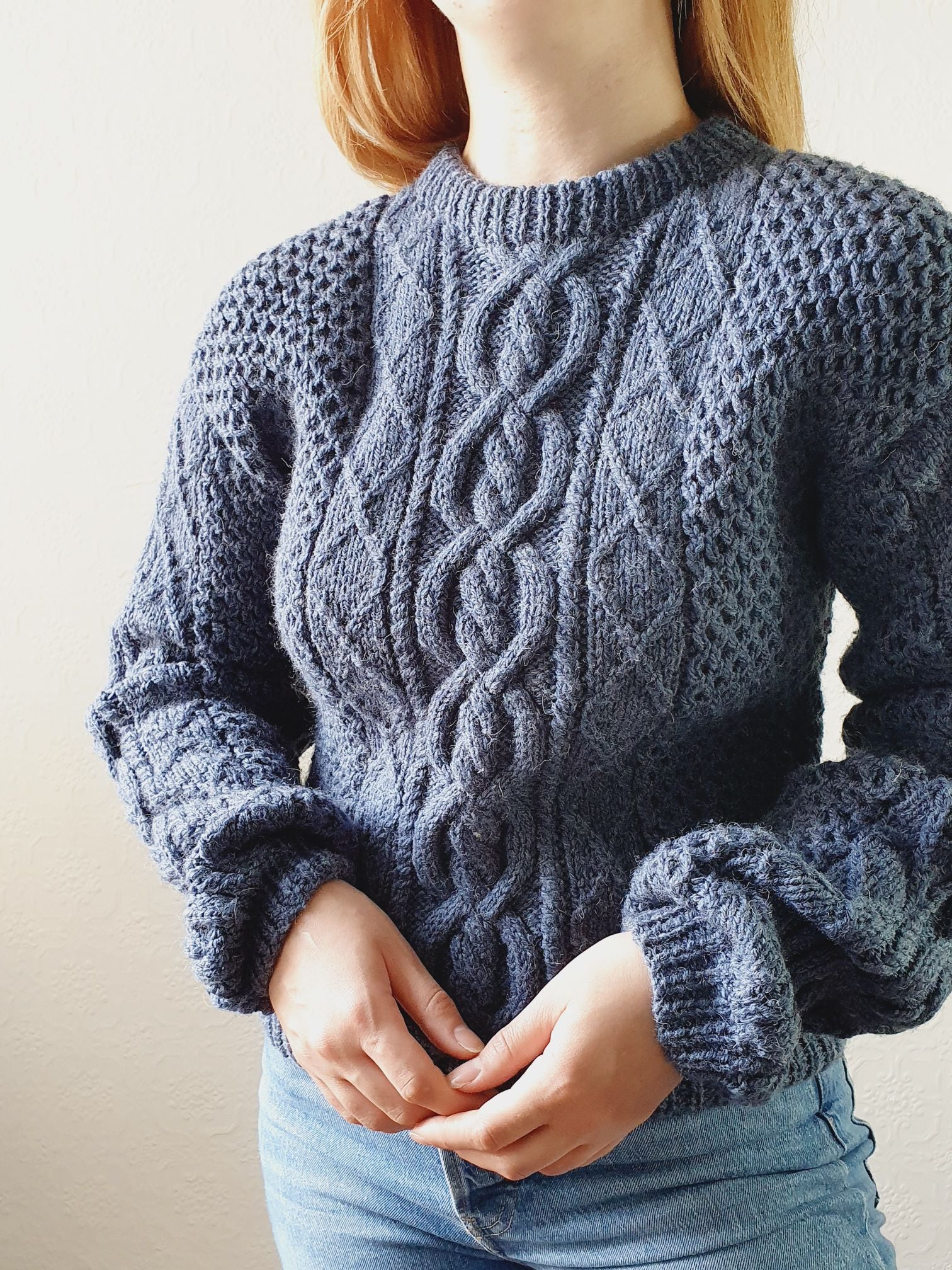 Vintage Navy Arran Jumper - S