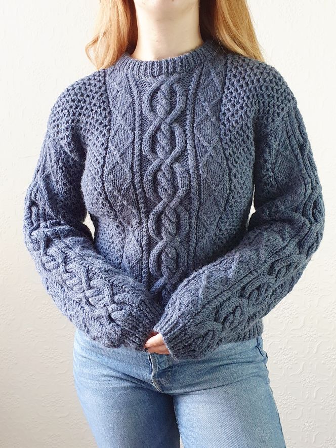 Vintage Navy Arran Jumper - S - Image 6