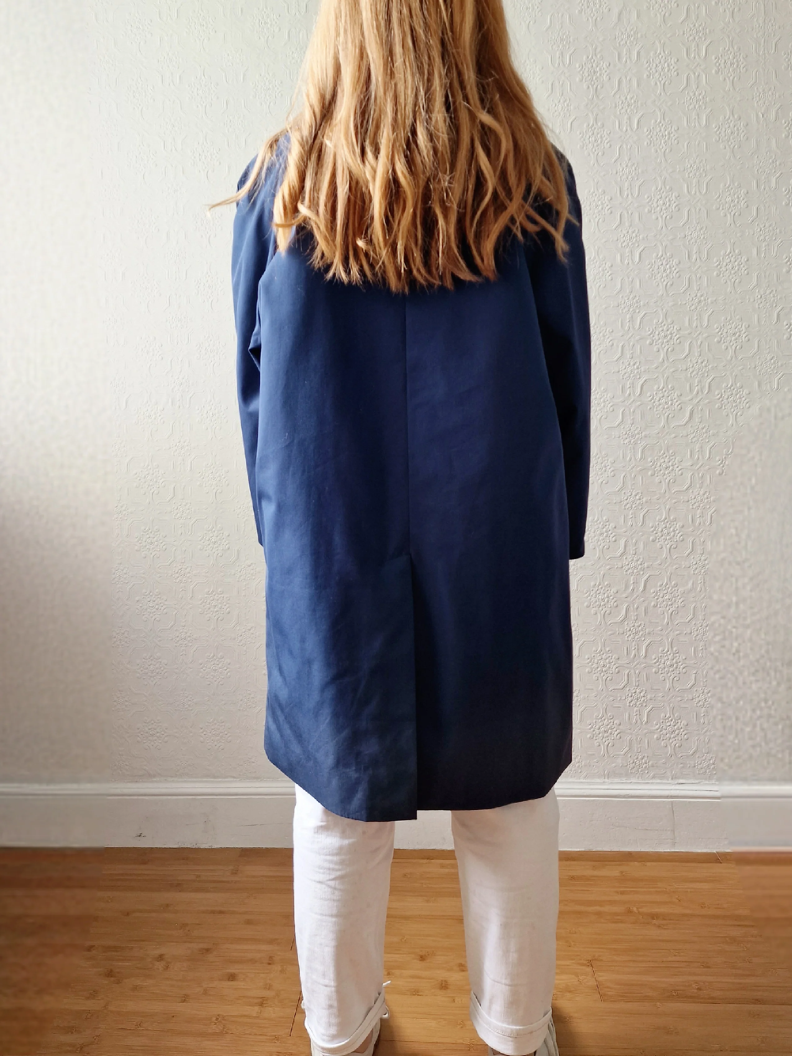 Vintage Navy Blue Single Breasted Trench Coat by Dannimac - M - Image 5