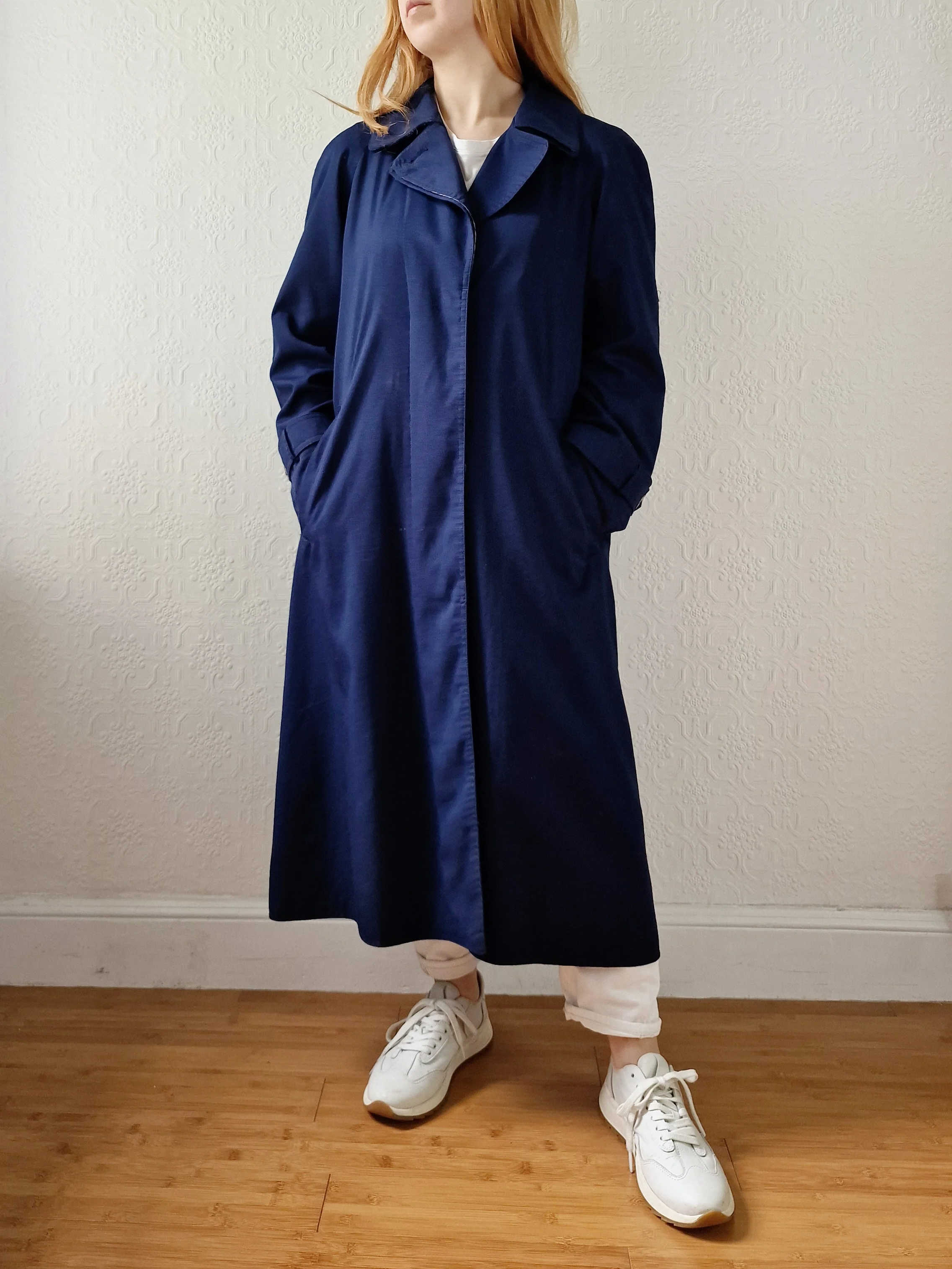Vintage Navy Blue Single Breasted Trench Coat by Dannimac - S/M - Image 7