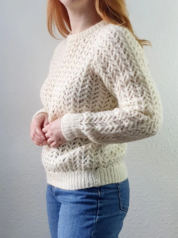 Vintage Open Knit Wool Jumper - S/M - Image 2