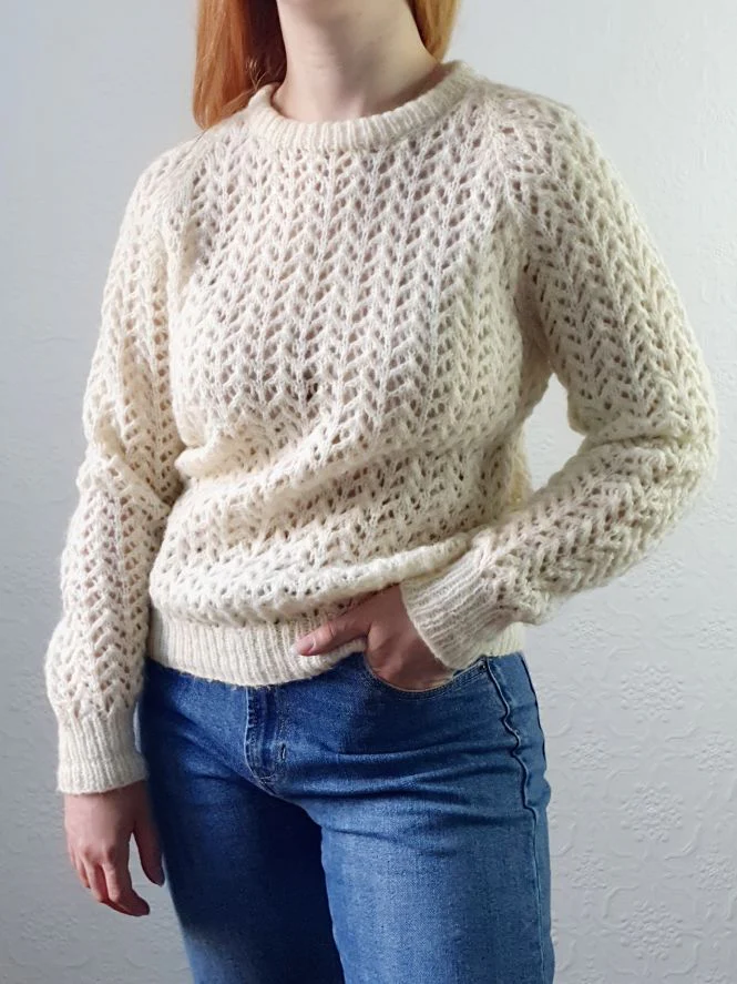 Vintage Open Knit Wool Jumper - S/M - Image 4