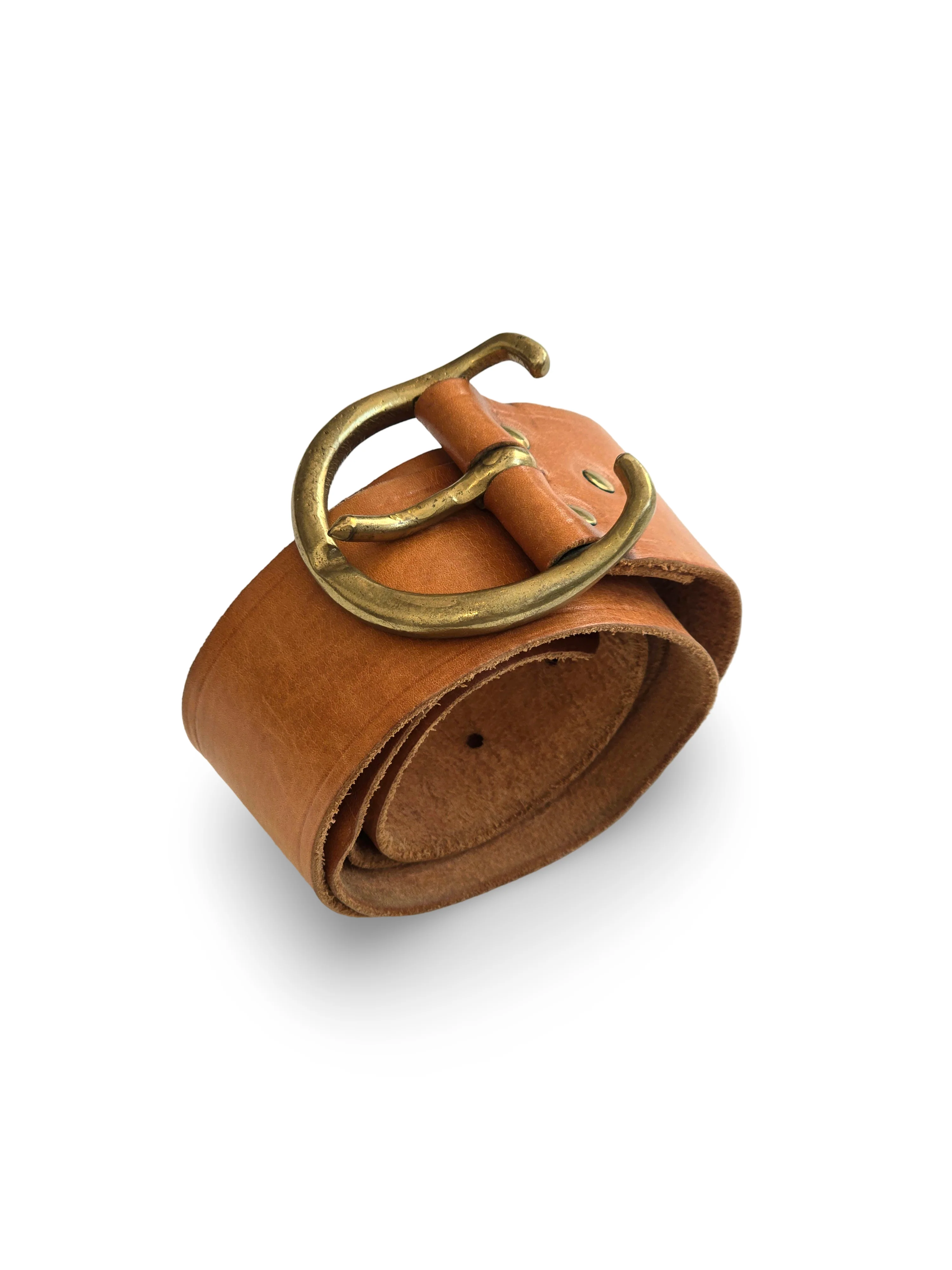 Vintage Orange Brown Leather Belt - W28-35 - Image 2