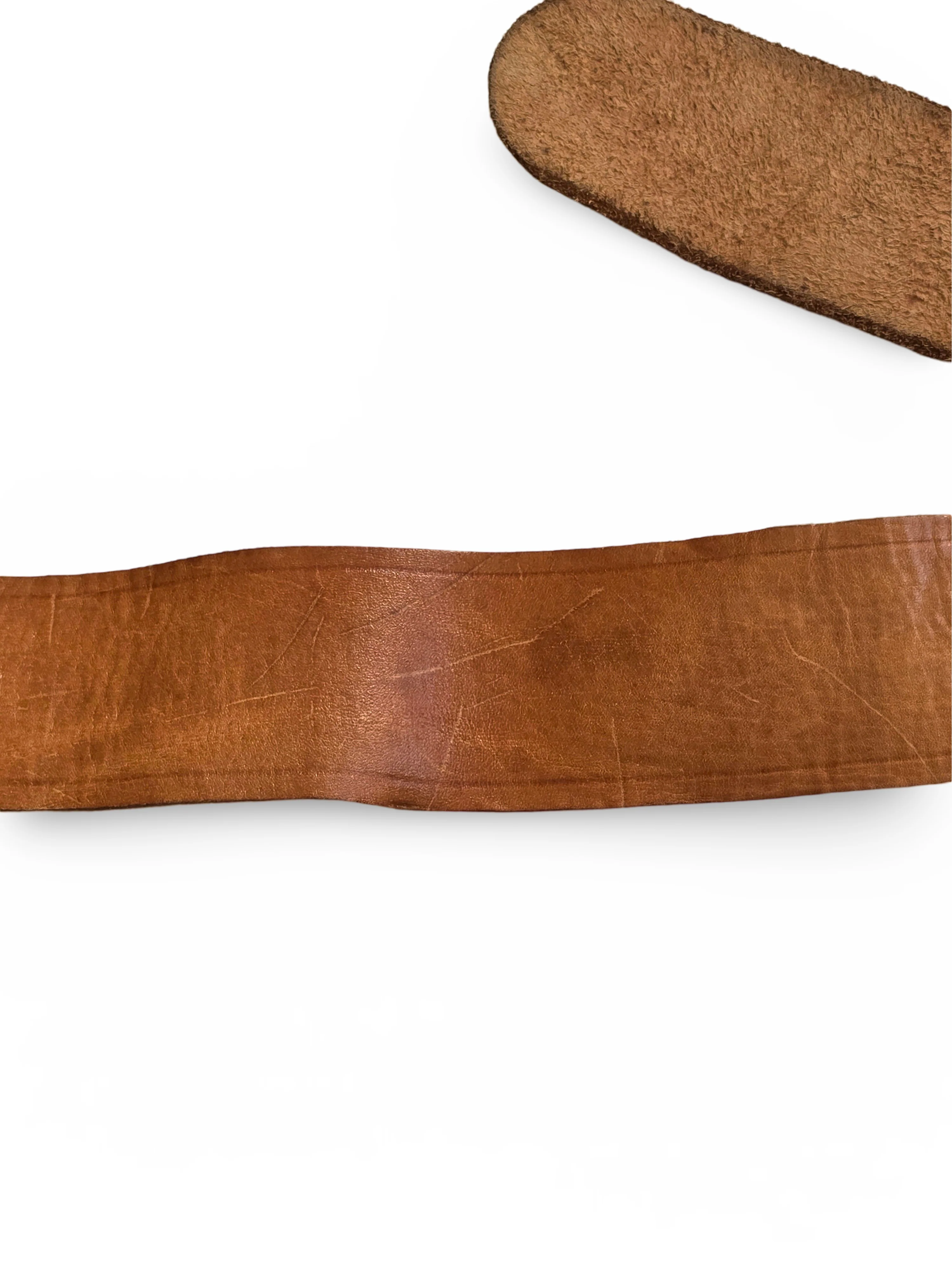 Vintage Orange Brown Leather Belt - W28-35 - Image 3