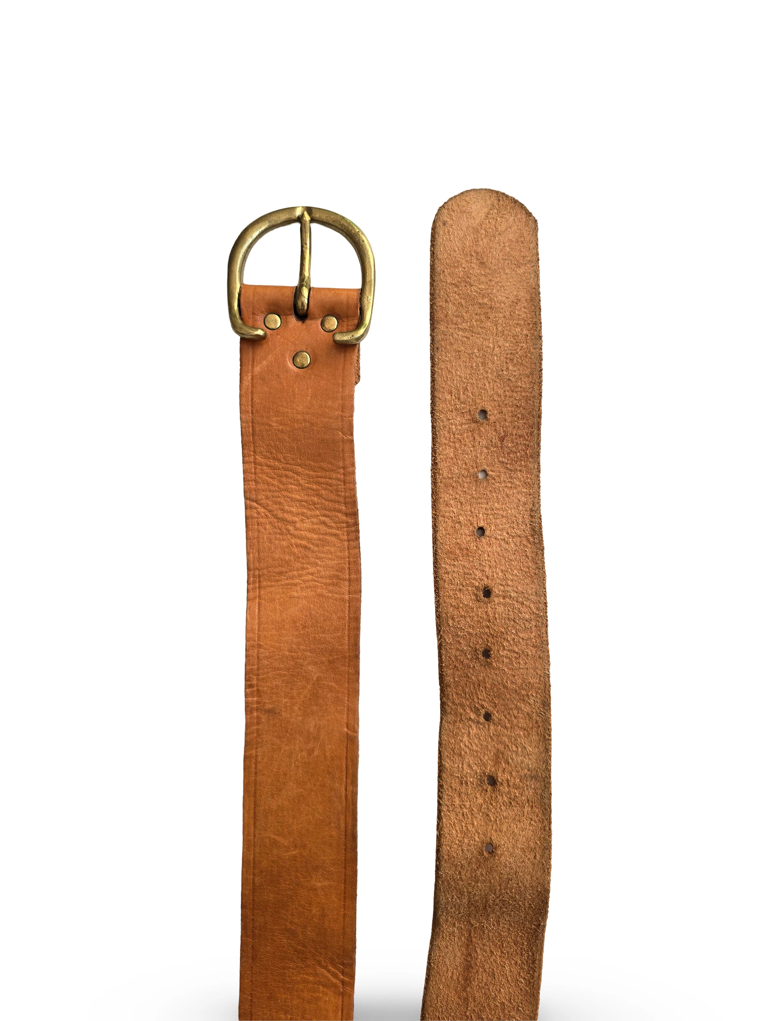 Vintage Orange Brown Leather Belt - W28-35 - Image 4