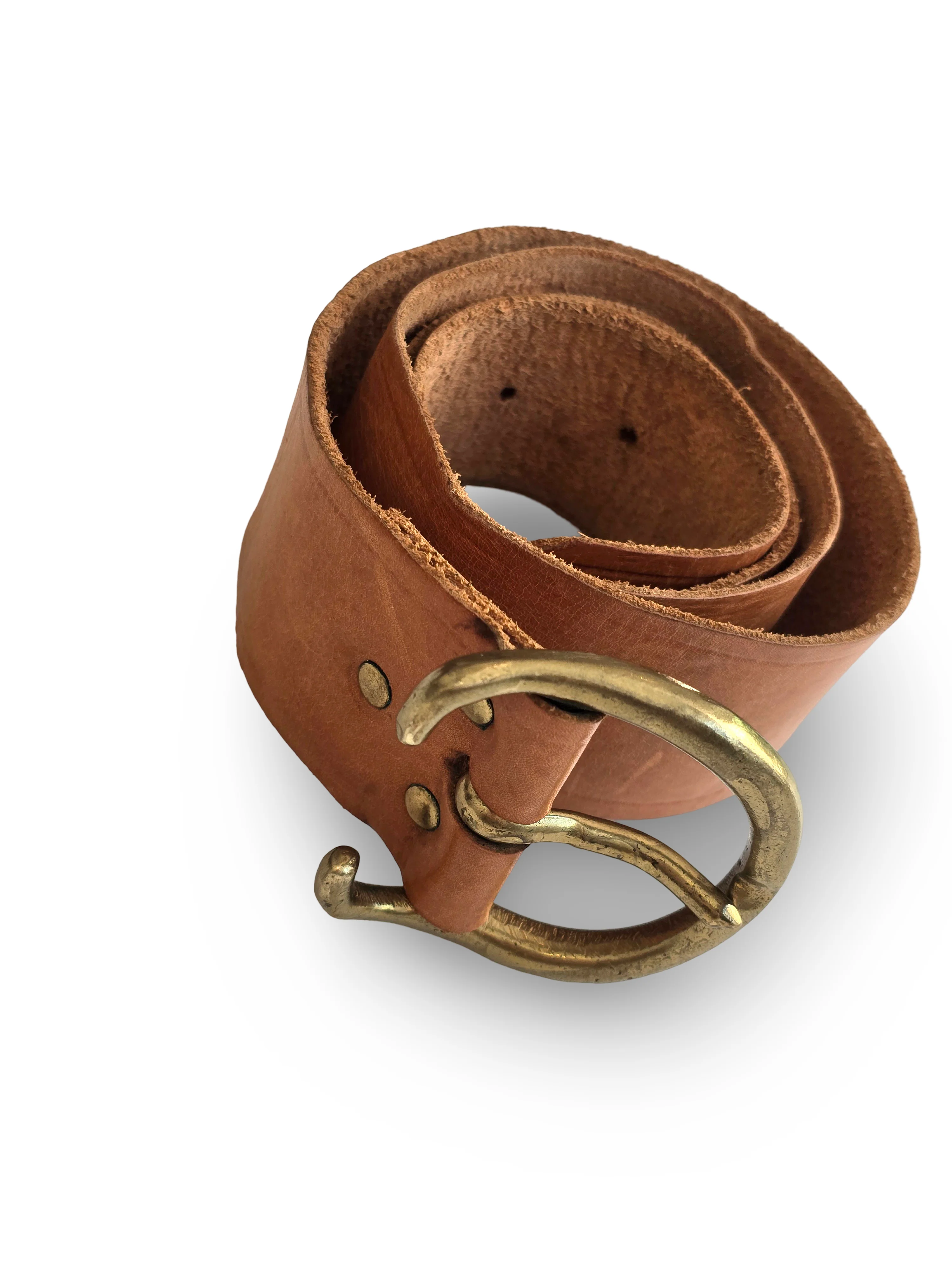 Vintage Orange Brown Leather Belt - W28-35 - Image 5