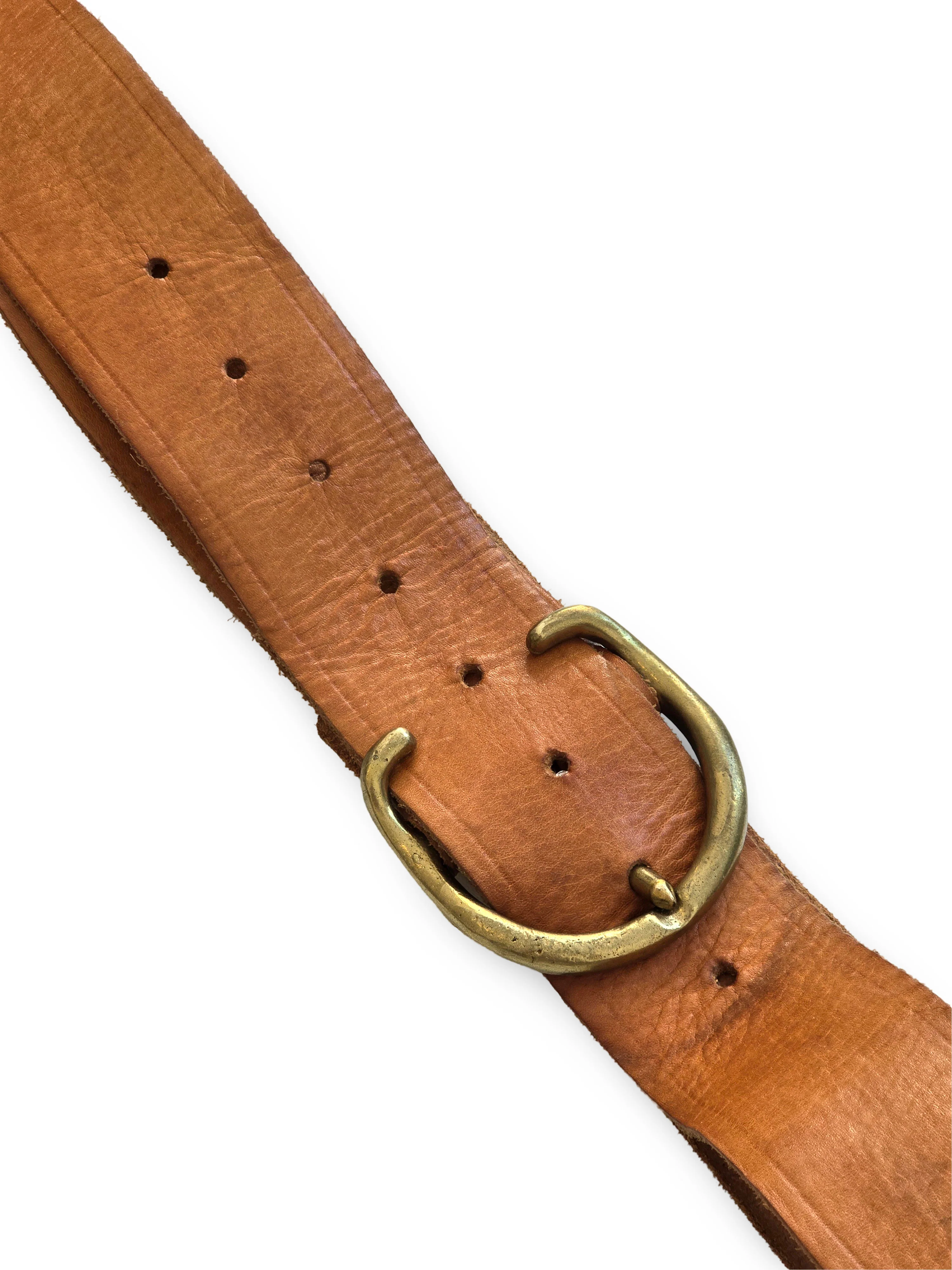 Vintage Orange Brown Leather Belt - W28-35 - Image 6