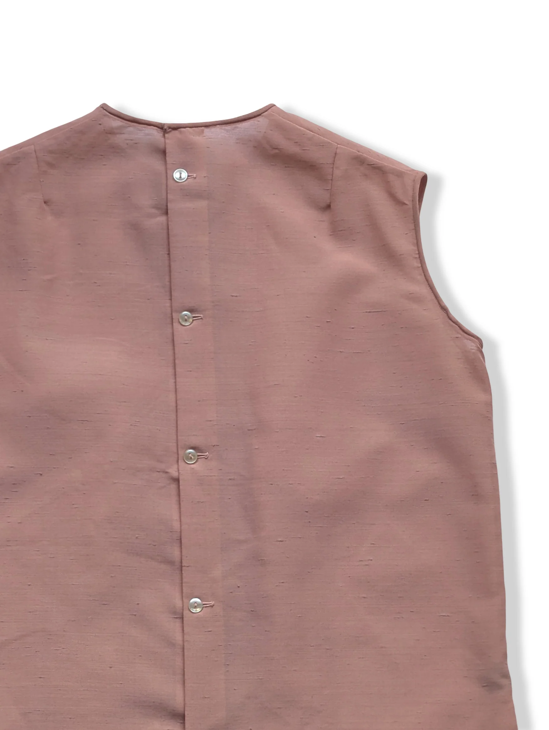 Vintage Pale Pink Semi Sheer Sleeveless Blouse - S - Image 4