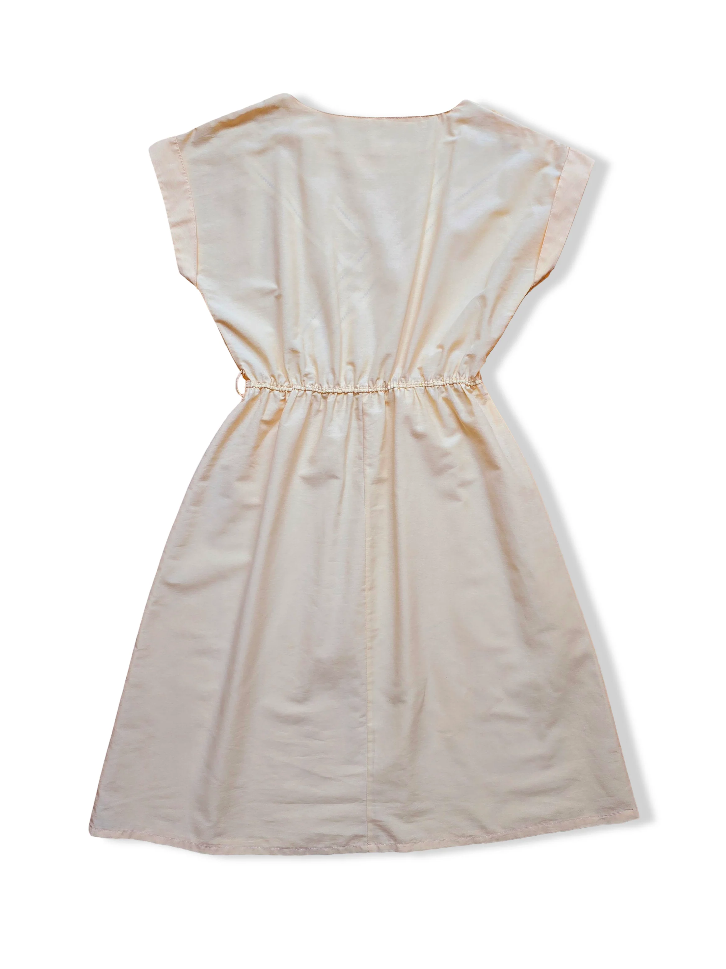 Vintage Pale Yellow A-Line Midi Dress - M - Image 3
