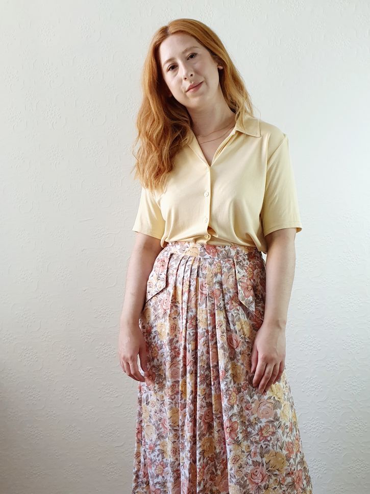Vintage Pink Floral Skirt - S - Image 6