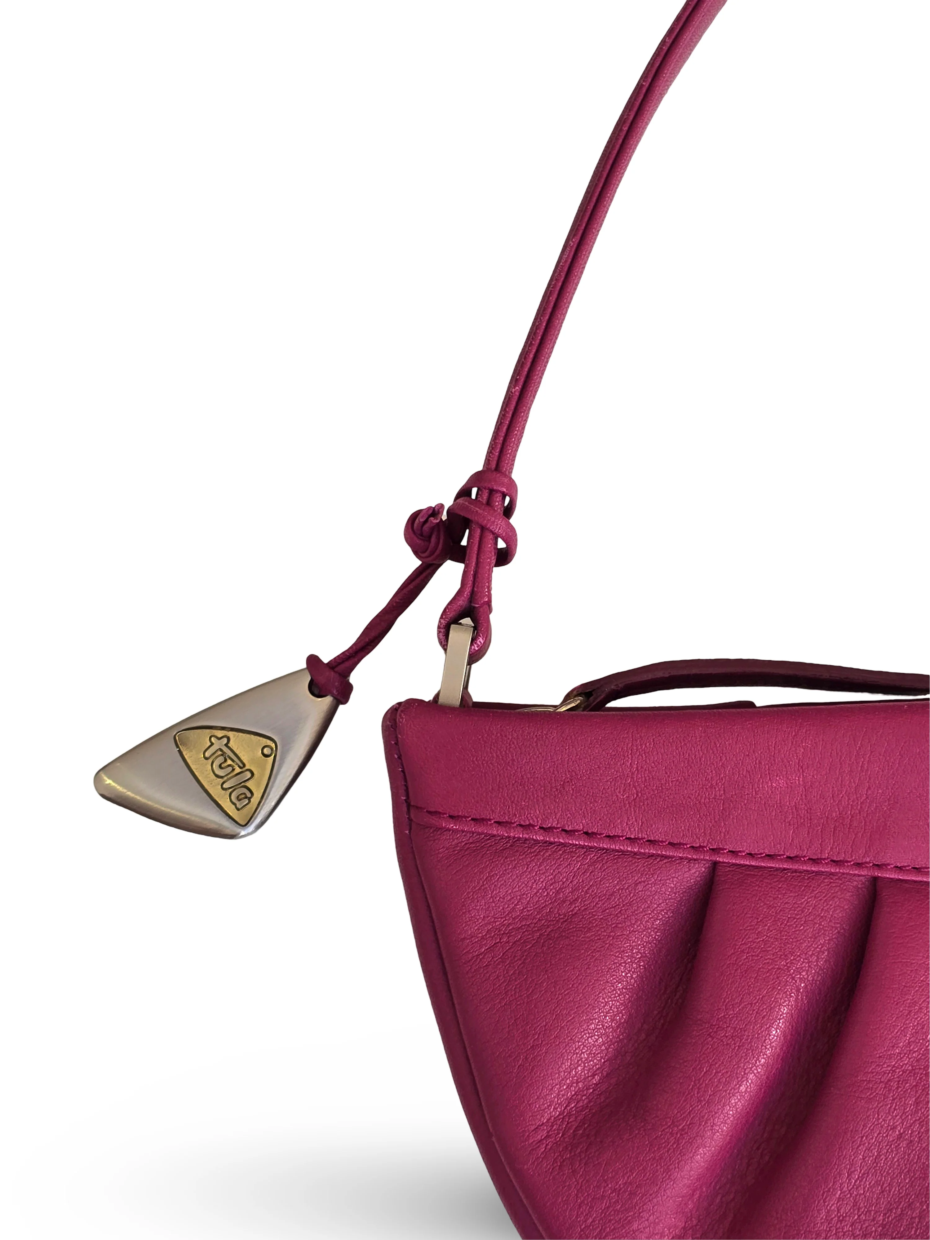 Vintage Pink Leather Tula Shoulder Bag - Image 3