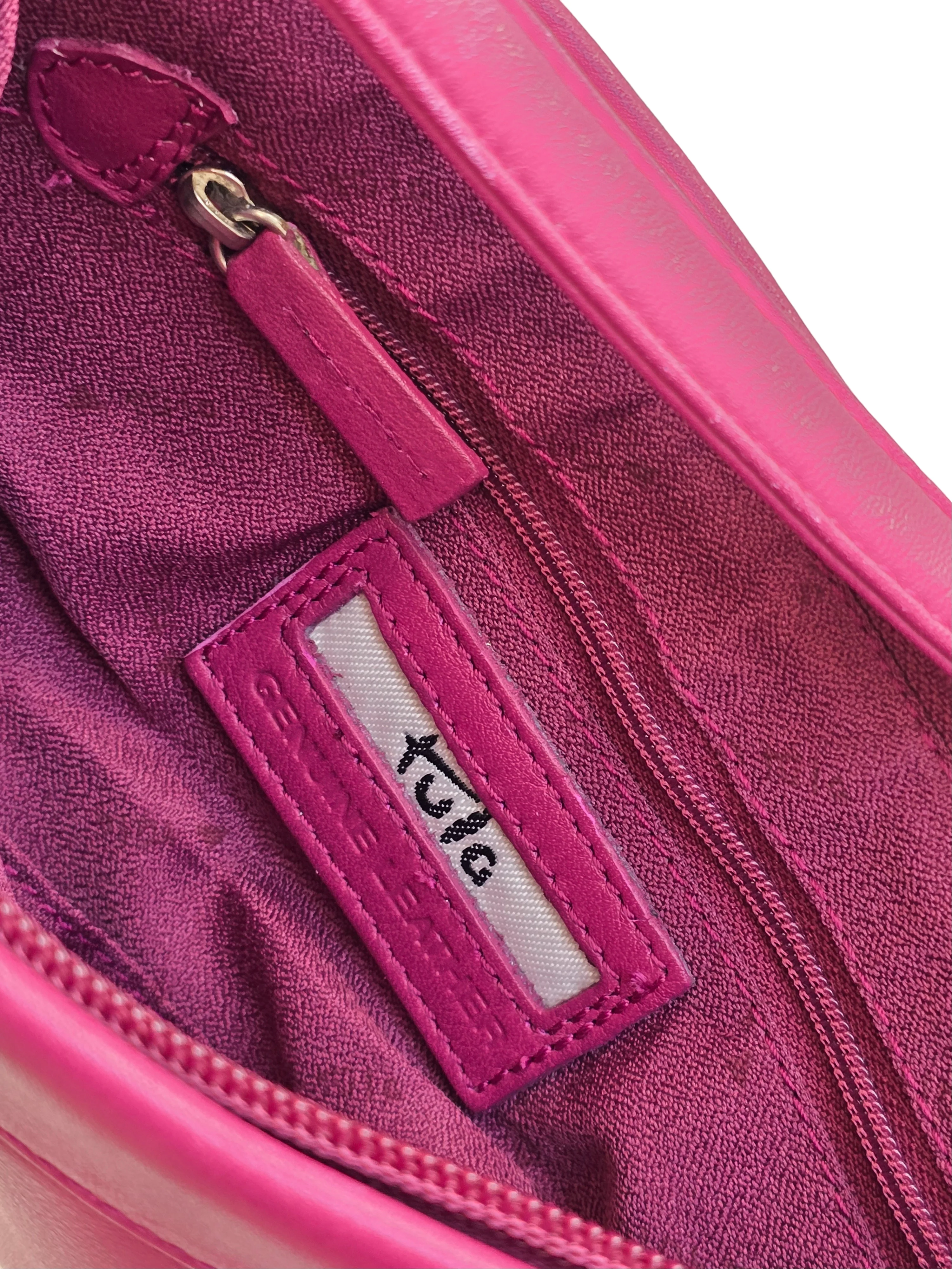 Vintage Pink Leather Tula Shoulder Bag - Image 7