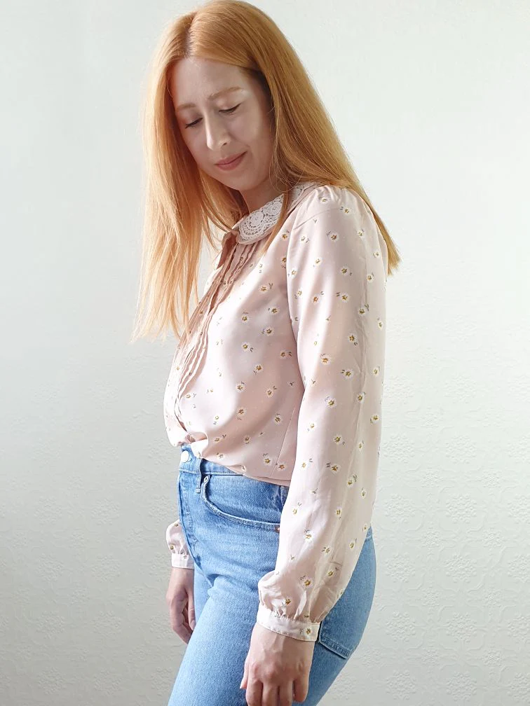 Vintage Pink Romantic Blouse - S/M - Image 5